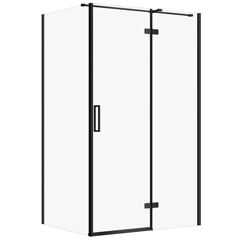 CERSANIT Obdĺžnikový sprchový kút JOTA 120x90 pravý čierny, priehľadné sklo S160-027