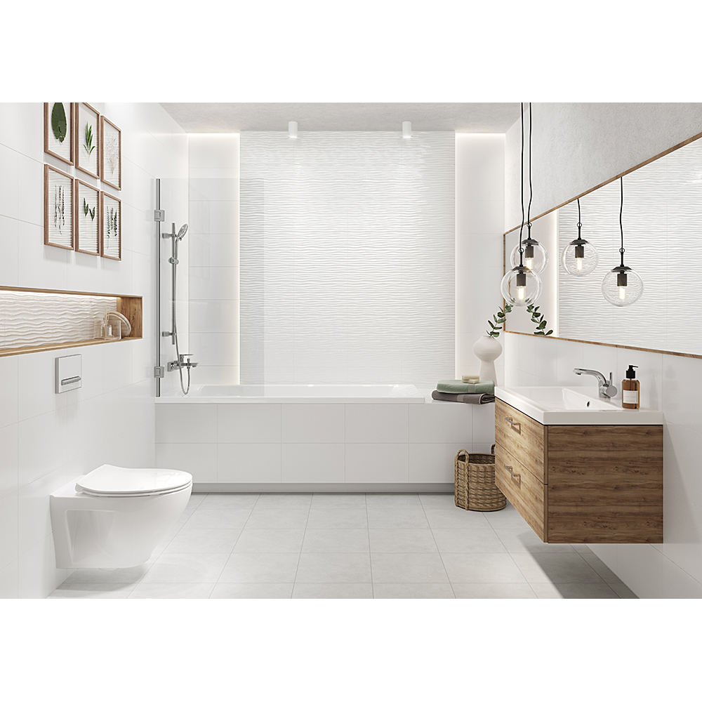 OBKLAD FROSTY WHITE ORGANIC STRUCTURE GLOSSY 25X40 OBKLAD FROSTY WHITE ORGANIC STRUCTURE GLOSSY 25X40