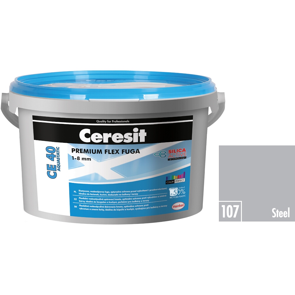 Flexibilná škárovacia hmota Ceresit CE 40 Aquastatic steel, 2 kg