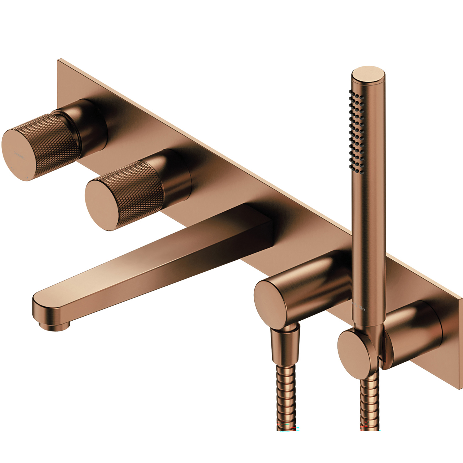 OMNIRES CONTOUR 5-dierkový zapustený kefovaný medený kohútik do vane CT8037-1CPB