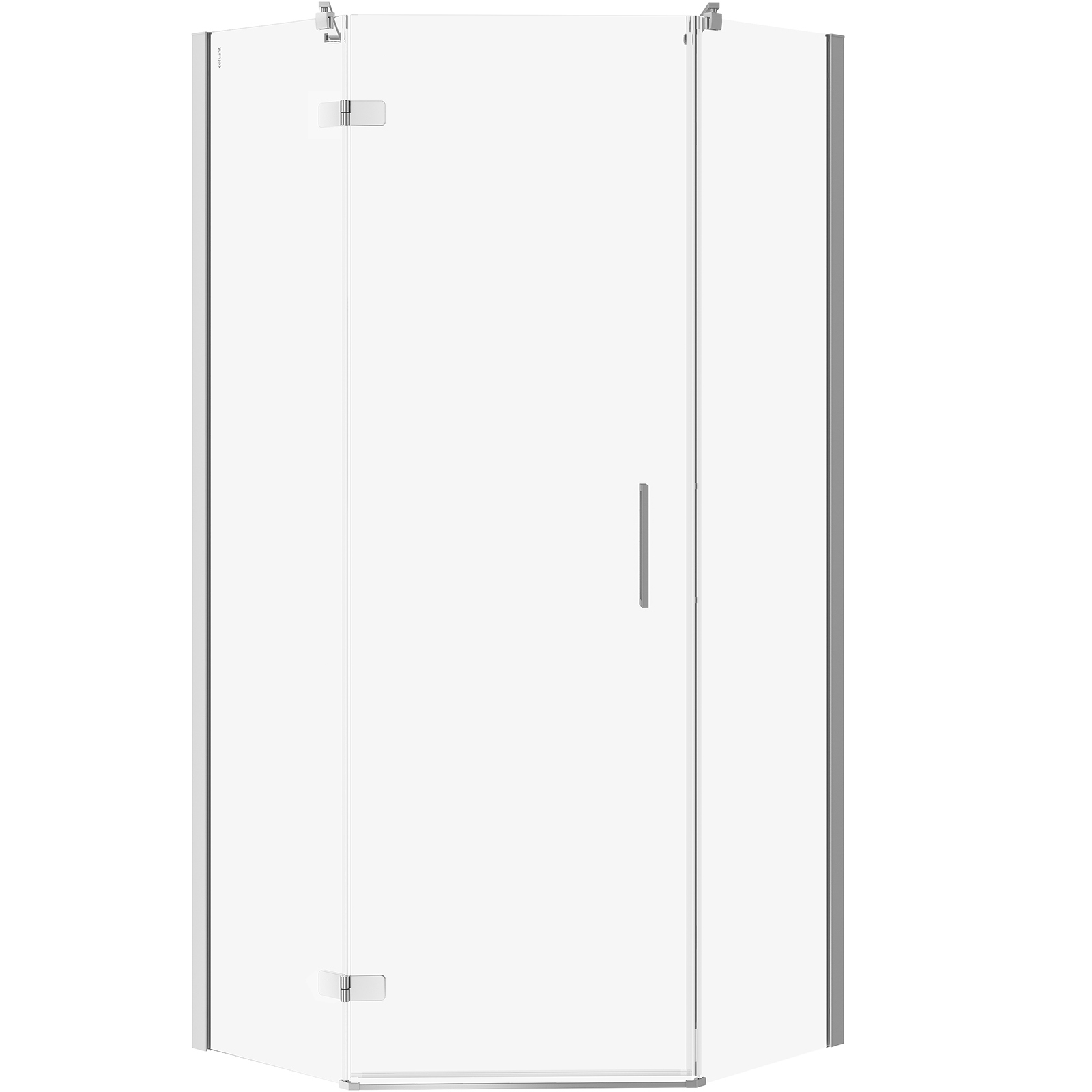 CERSANIT Päťuholníkový sprchový kút JOTA ľavý chróm 90x90x195 priehľadné sklo S160-014