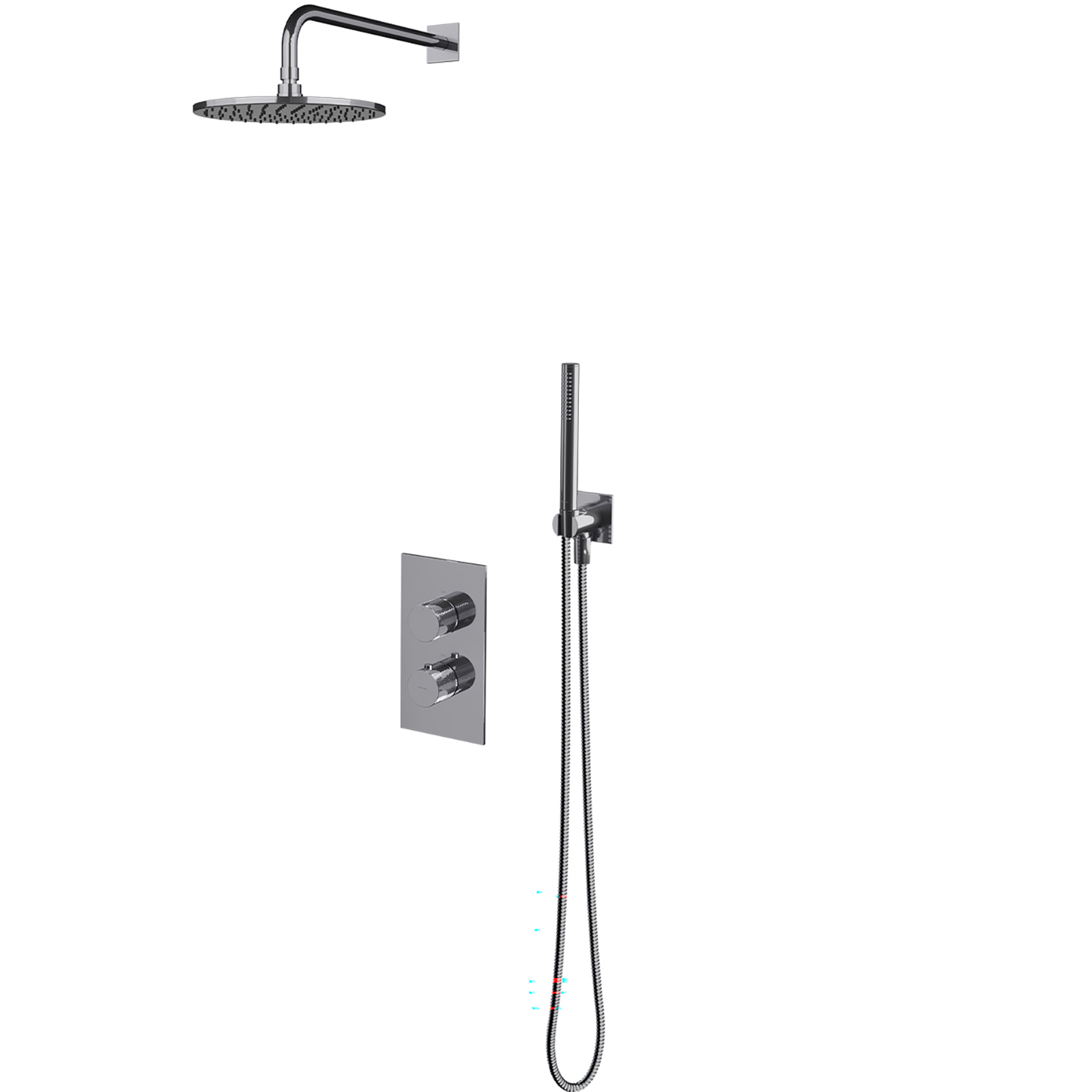 OMNIRES CONTOUR termostatický sprchový systém s zapusteným chrómovým lesklom SYSCT11CR