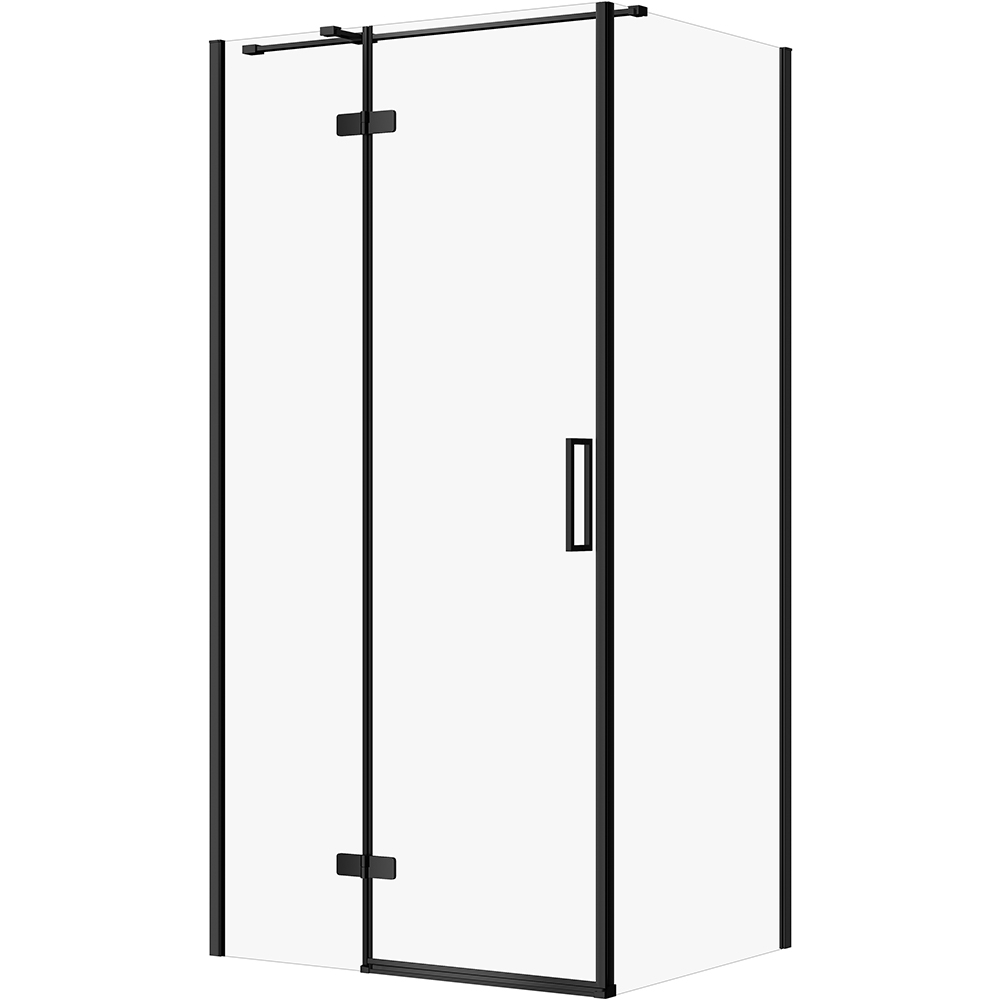 CERSANIT JOTA obdĺžnikový sprchový kút 100x80 ľavý čierny, priehľadné sklo S160-034