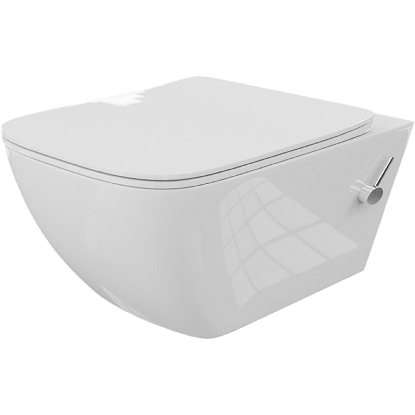 LAVITA Závesná WC misa PARANA bez lemky s funkciou bidetu so sedadlom z duroplastu biela