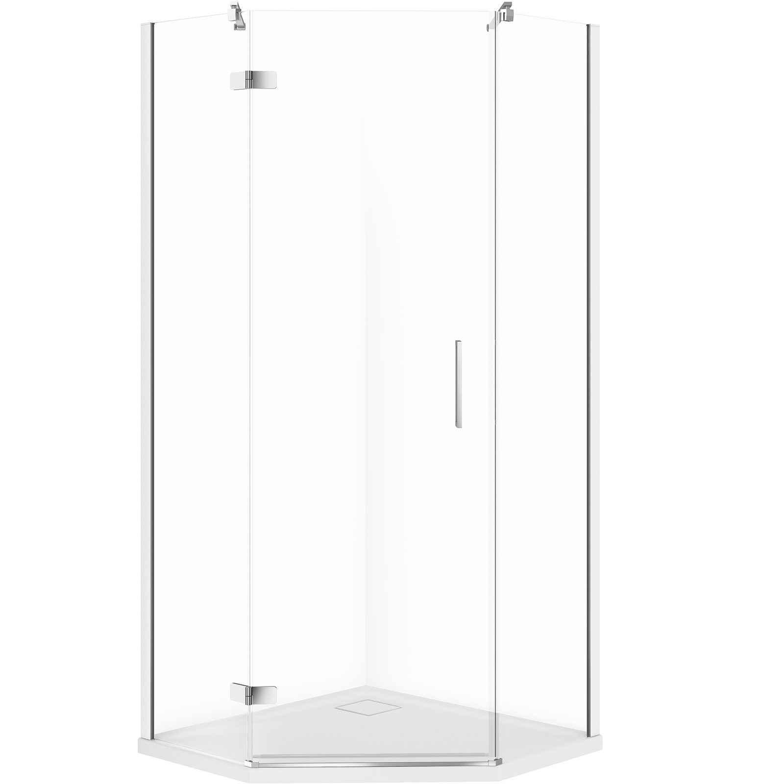 CERSANIT JOTA päťuholníkový sprchový kút ľavý chróm 80x80 so sprchovou vaničkou TAKO slim S601-160