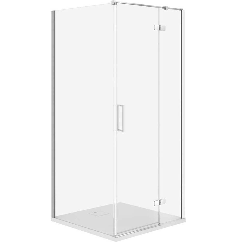 CERSANIT Sprchový kút JOTA pravý chróm 90x90 so sprchovou vaničkou TAKO slim white S601-168