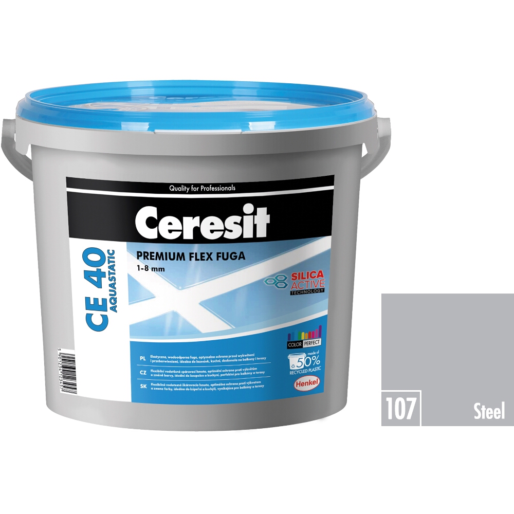 Flexibilná škárovacia hmota Ceresit CE 40 Aquastatic steel, 5 kg