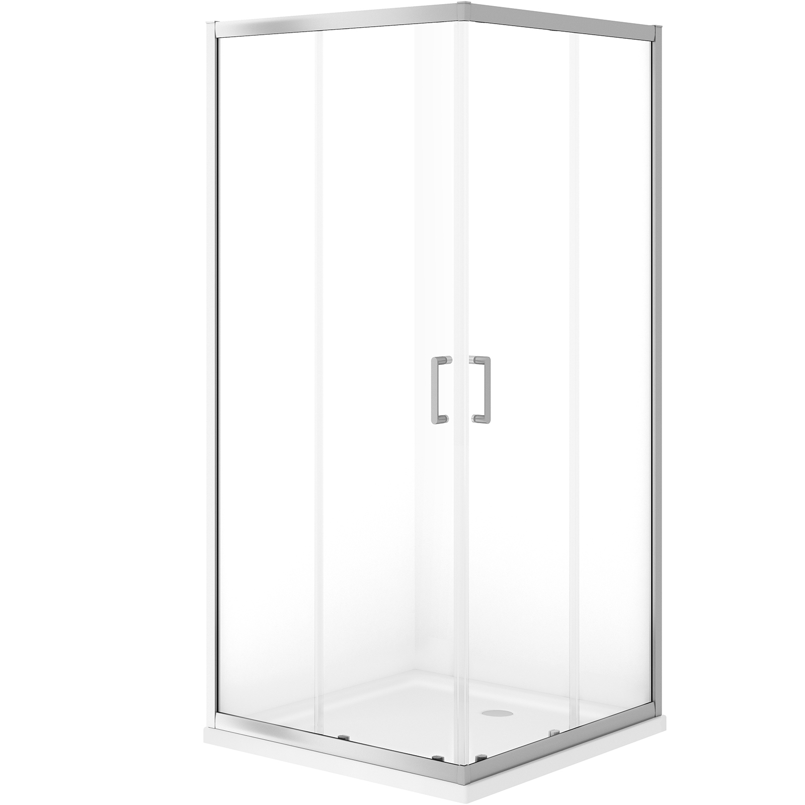 Sprchový kút s chrómovým profilom CERSANIT VERSO so sprchovou vaničkou TAKO 90X90 cm S601-251