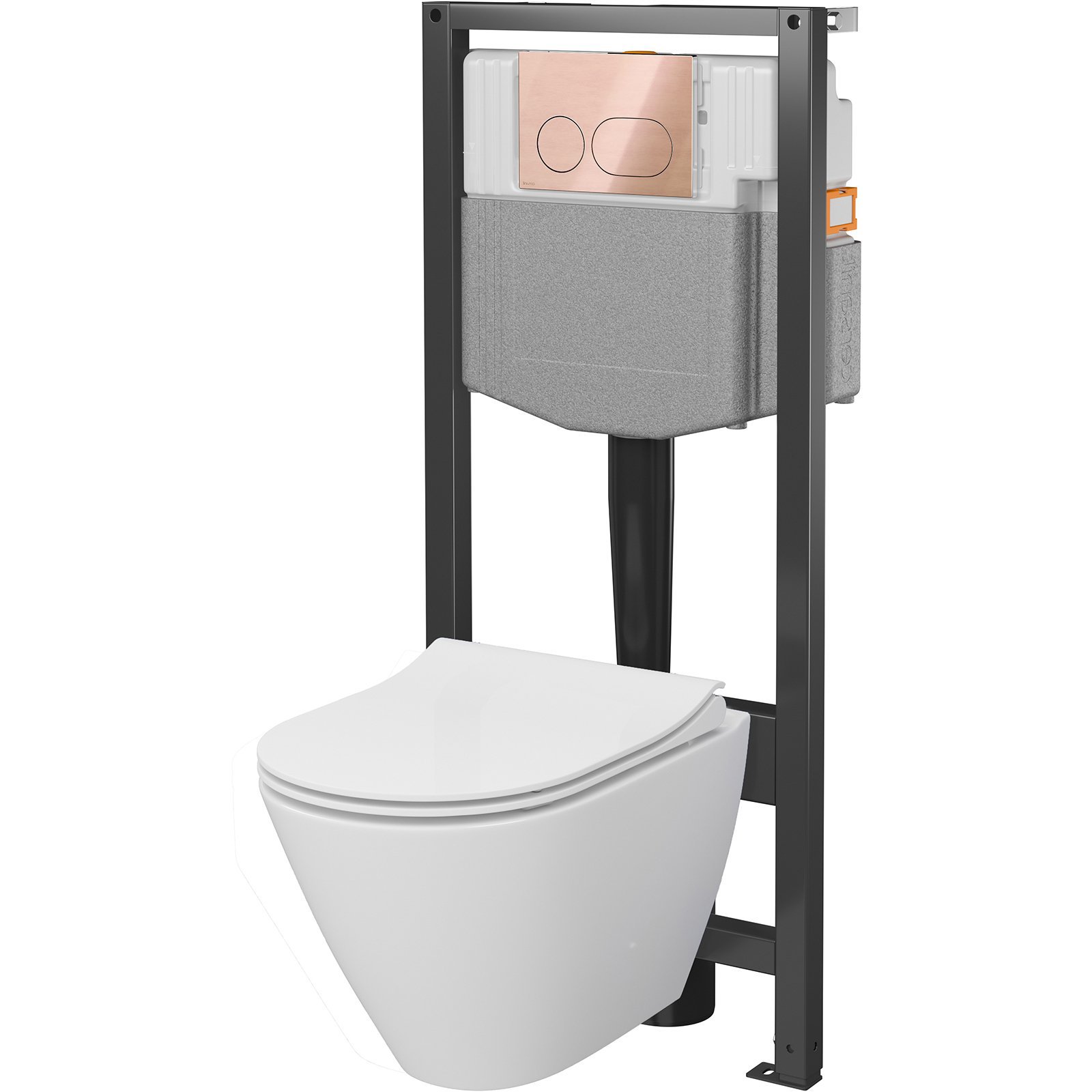CERSANIT Zapustená sada SYSTEM 50 mechanická, bowl CITY OV, doska, gombíková medená S4003-021