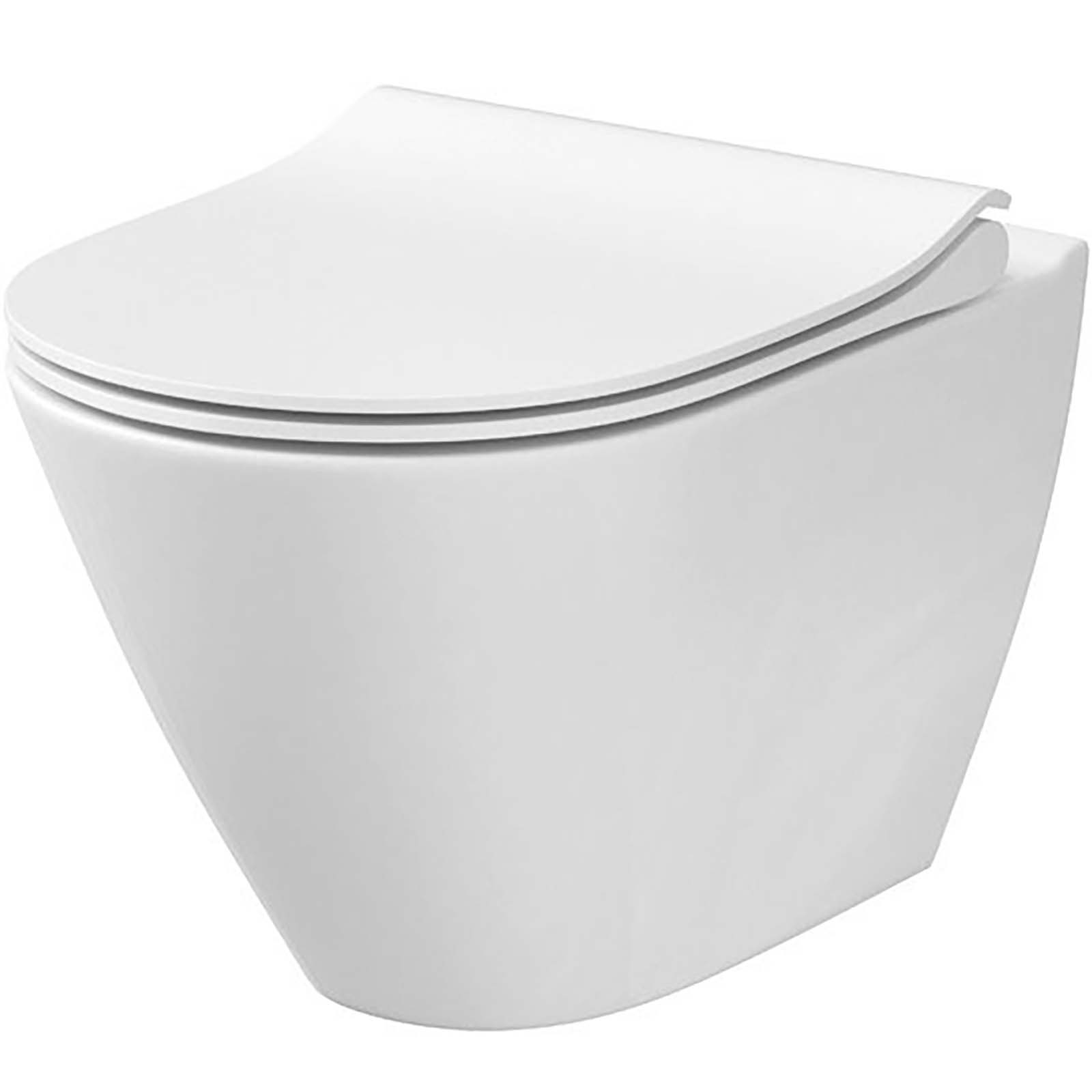 CERSANIT Závesná WC misa CITY OVAL NEW obdĺžnikové duroplastové sedadlo antibakteriálne s pomalým pádom s ľahkým uvoľnením K701-104