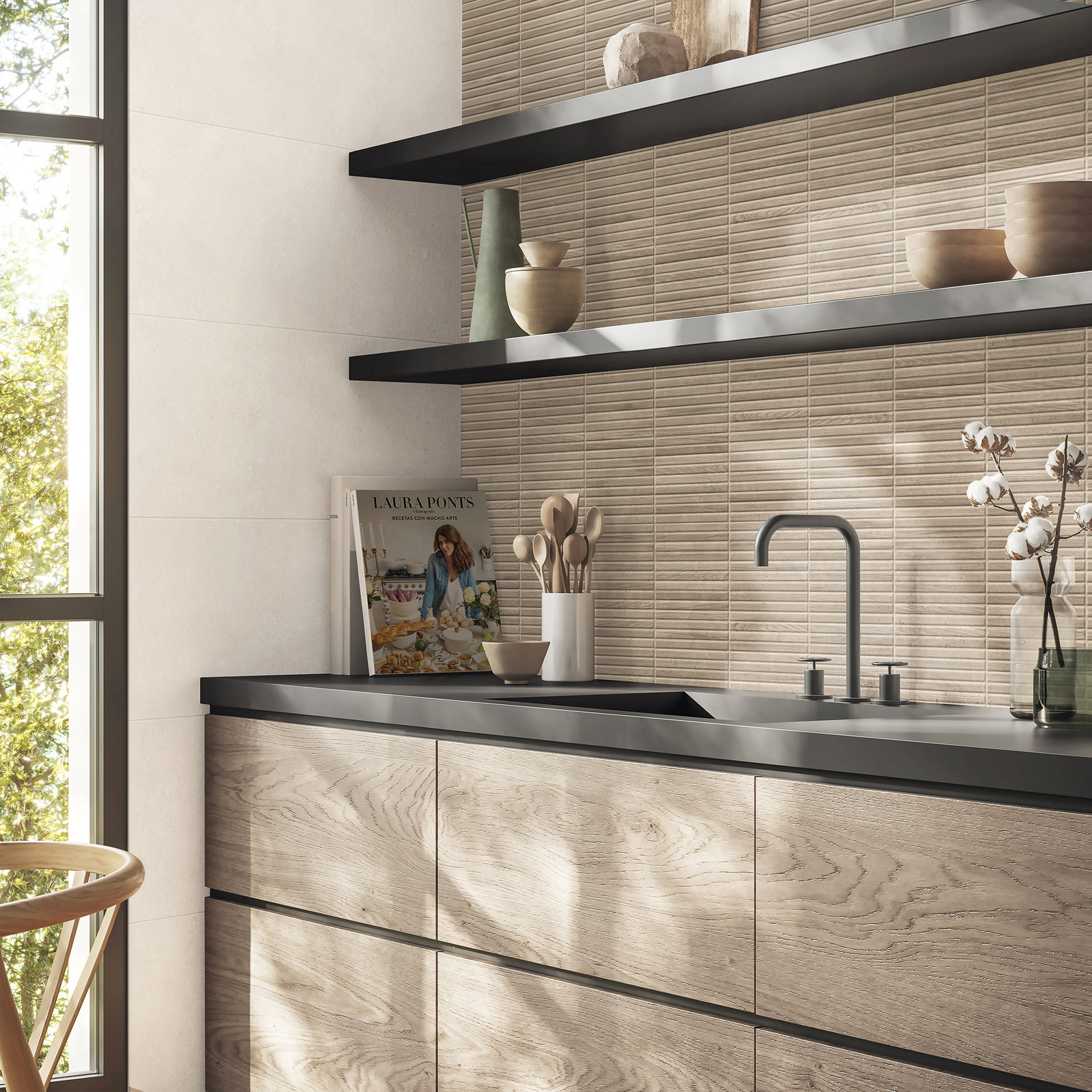 OBKLAD NA STENU MYKONOS STICK WOOD MAT 30X90