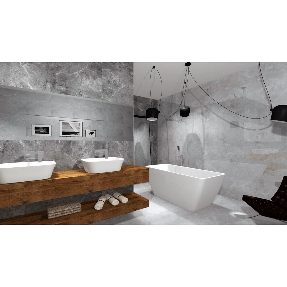 Glazovaný gres MALIBU silver glossy 60x60 gat. I