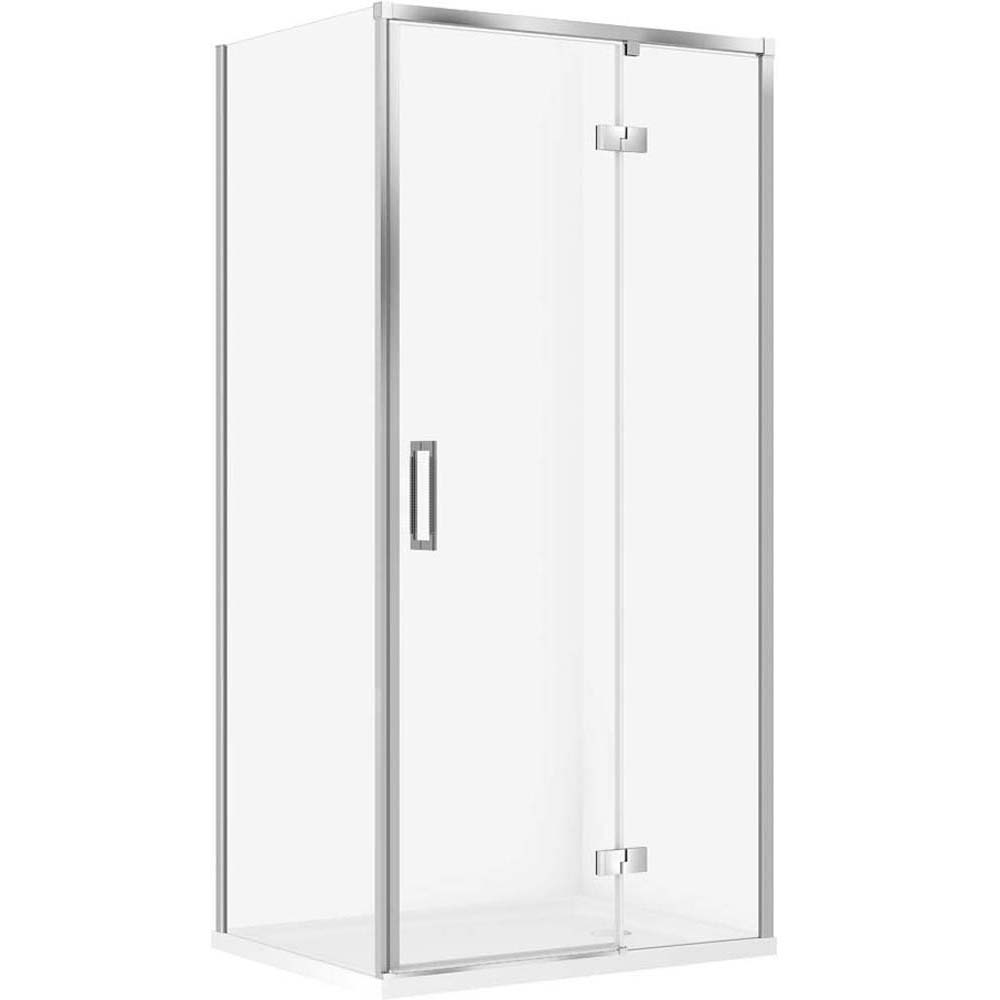CERSANIT Sprchový kút LARGA pravý chróm 100x80 so sprchovou vaničkou TAKO 100x80x4 biela S601-338