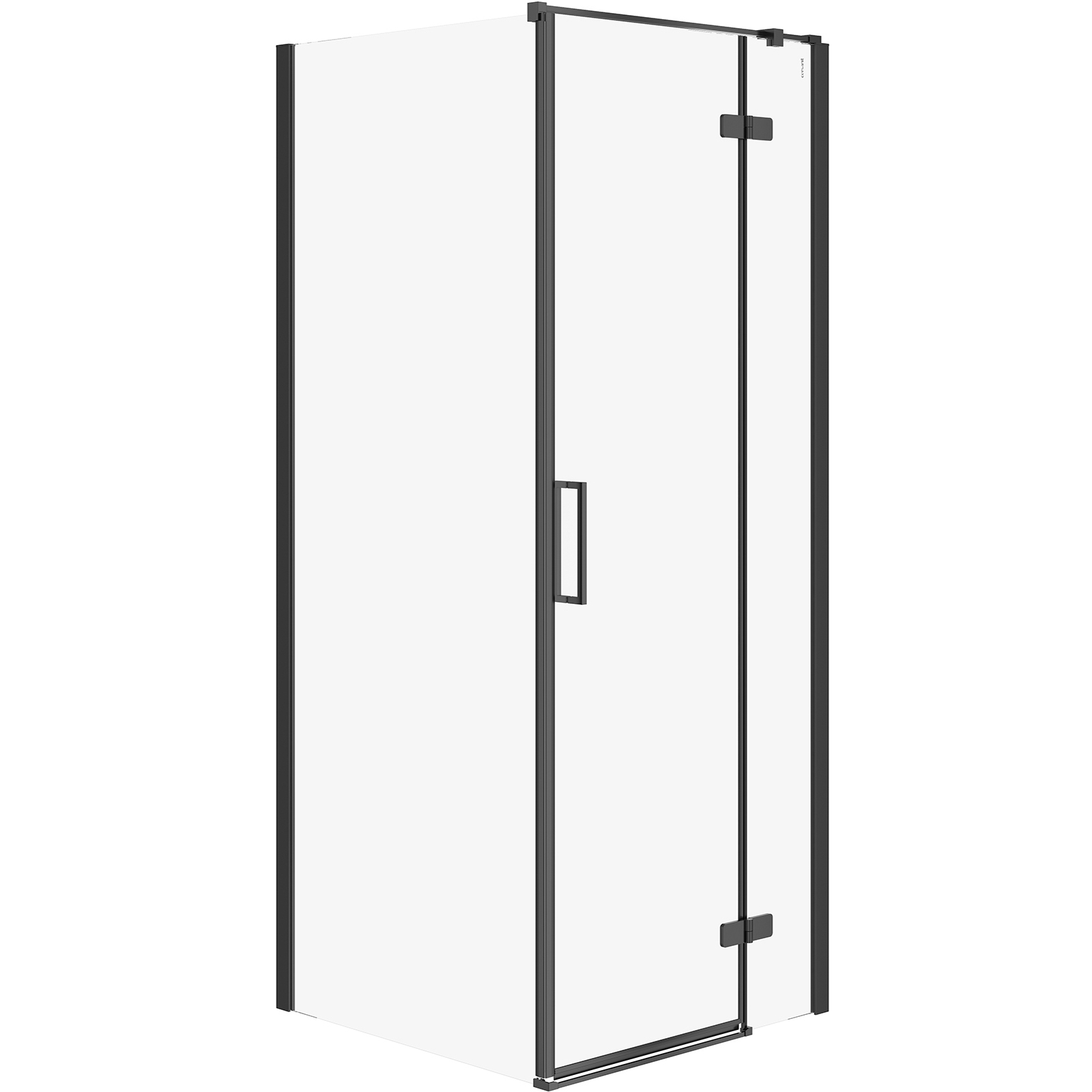 CERSANIT Rohový sprchový kút JOTA pravý čierny 80x80x195 priehľadné sklo S160-008