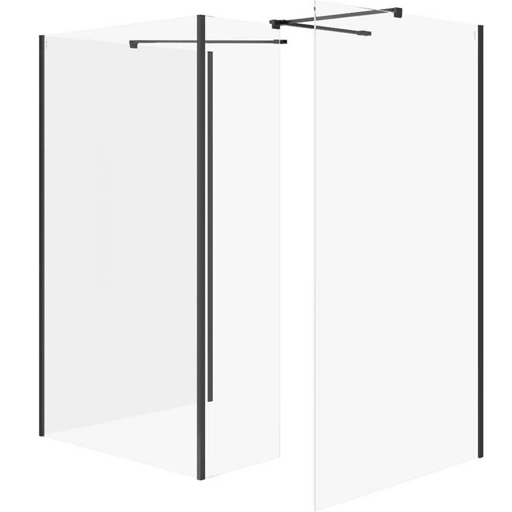 CERSANIT MILLE walk-in sprchový kút s pohyblivou stenou 90x90x90x30x200 čierny S601-196