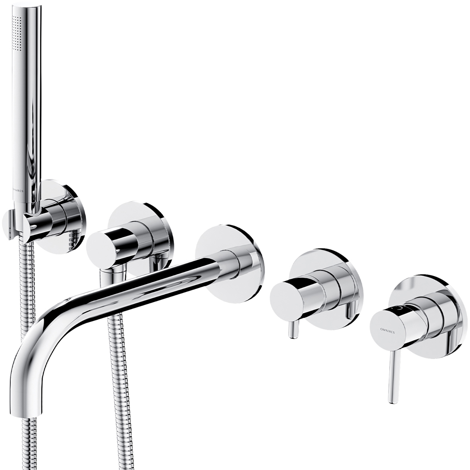 OMNIRES Y-zapustená batéria do vane s 5-dierkovým lesklým chrómovým leskom Y1237/1CR