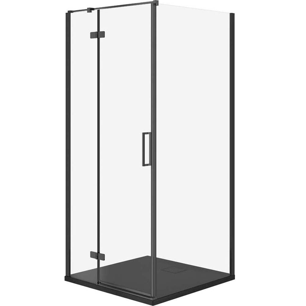 CERSANIT Sprchový kút JOTA ľavý čierny 90x90 so sprchovou vaničkou TAKO slim black mat S601-157