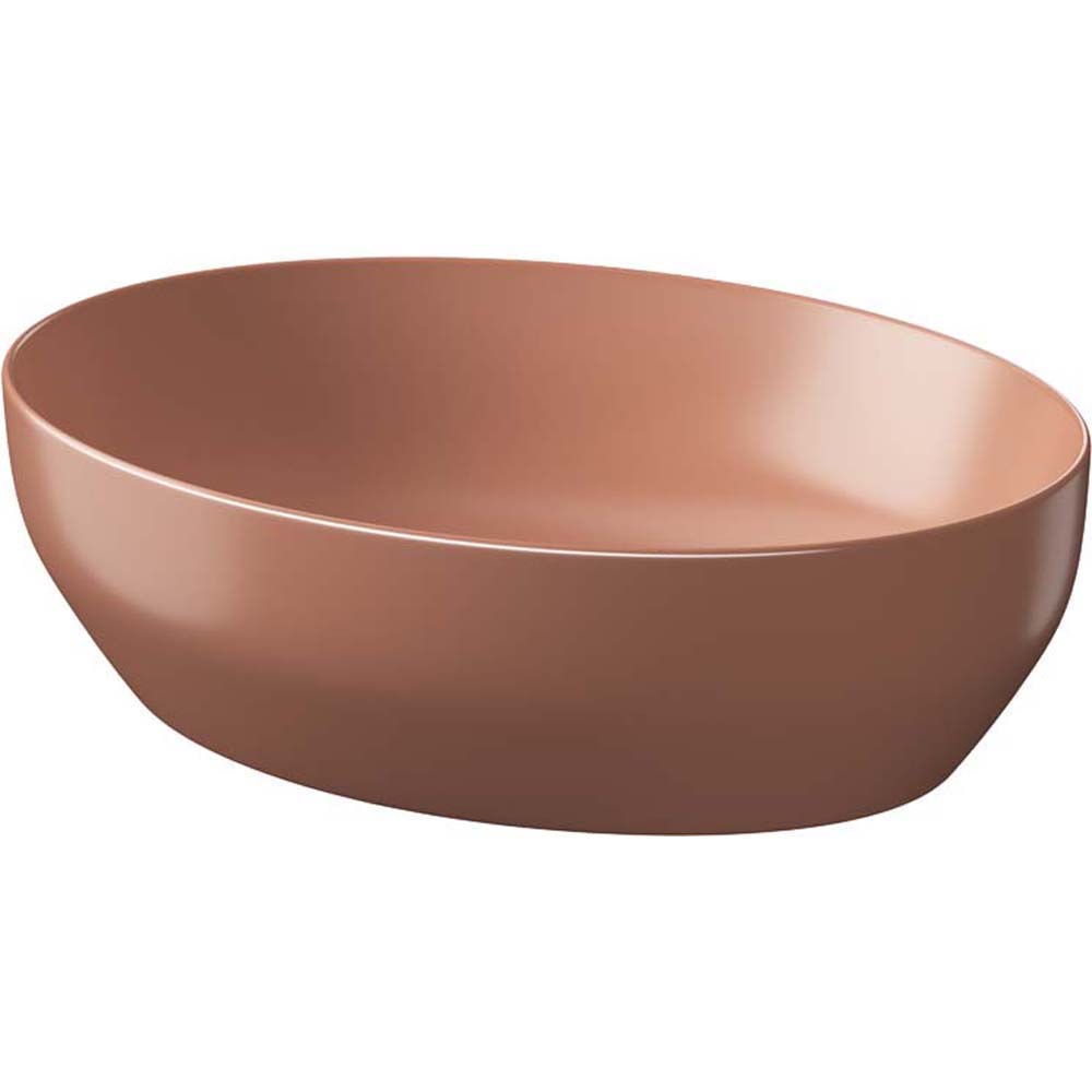 CERSANIT Umývadlo na dosku LARGA ellipse 50X38 tehla K677-053