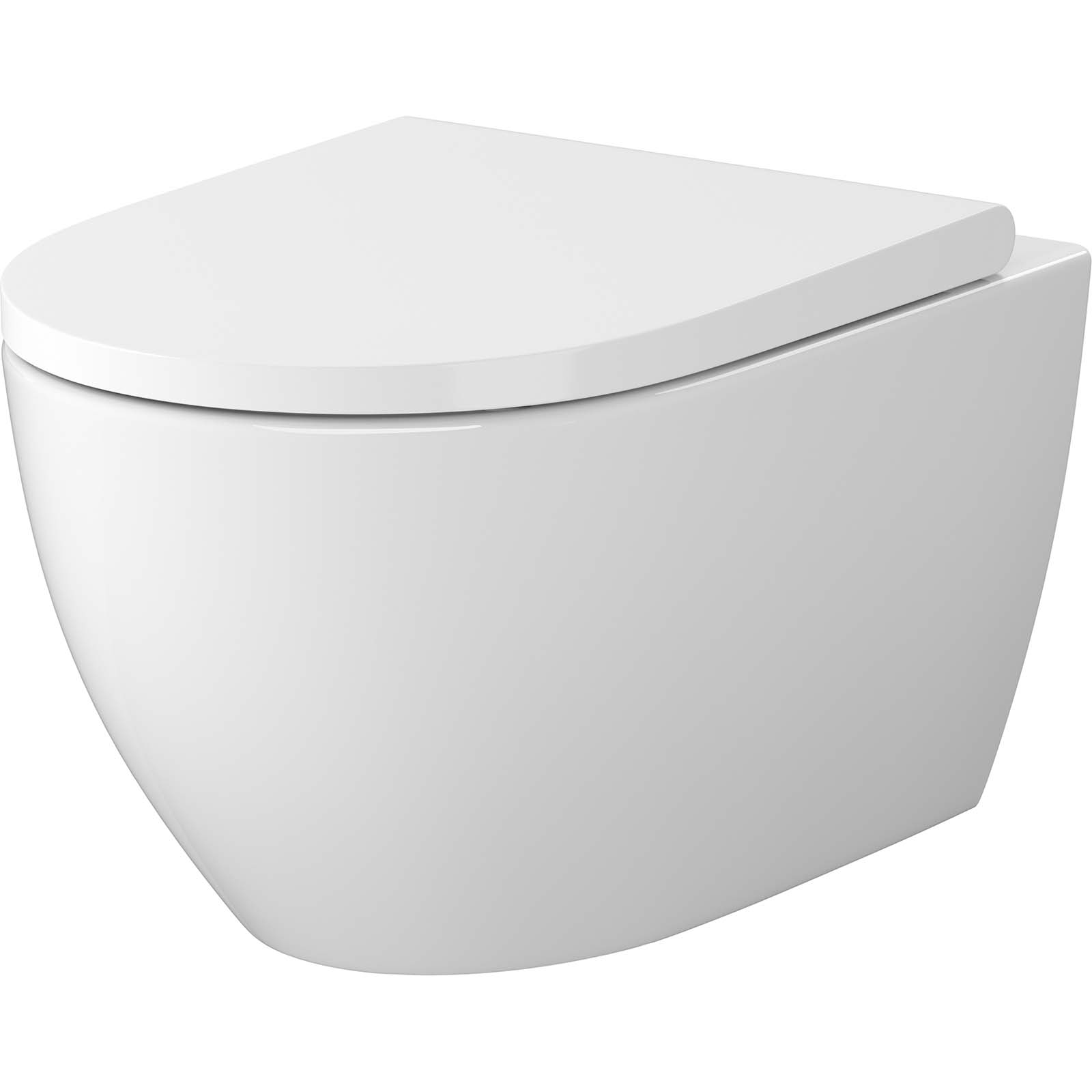 Oválna závesná misa CERSANIT ZEN PRO s doskou LARGA Slim S701-719