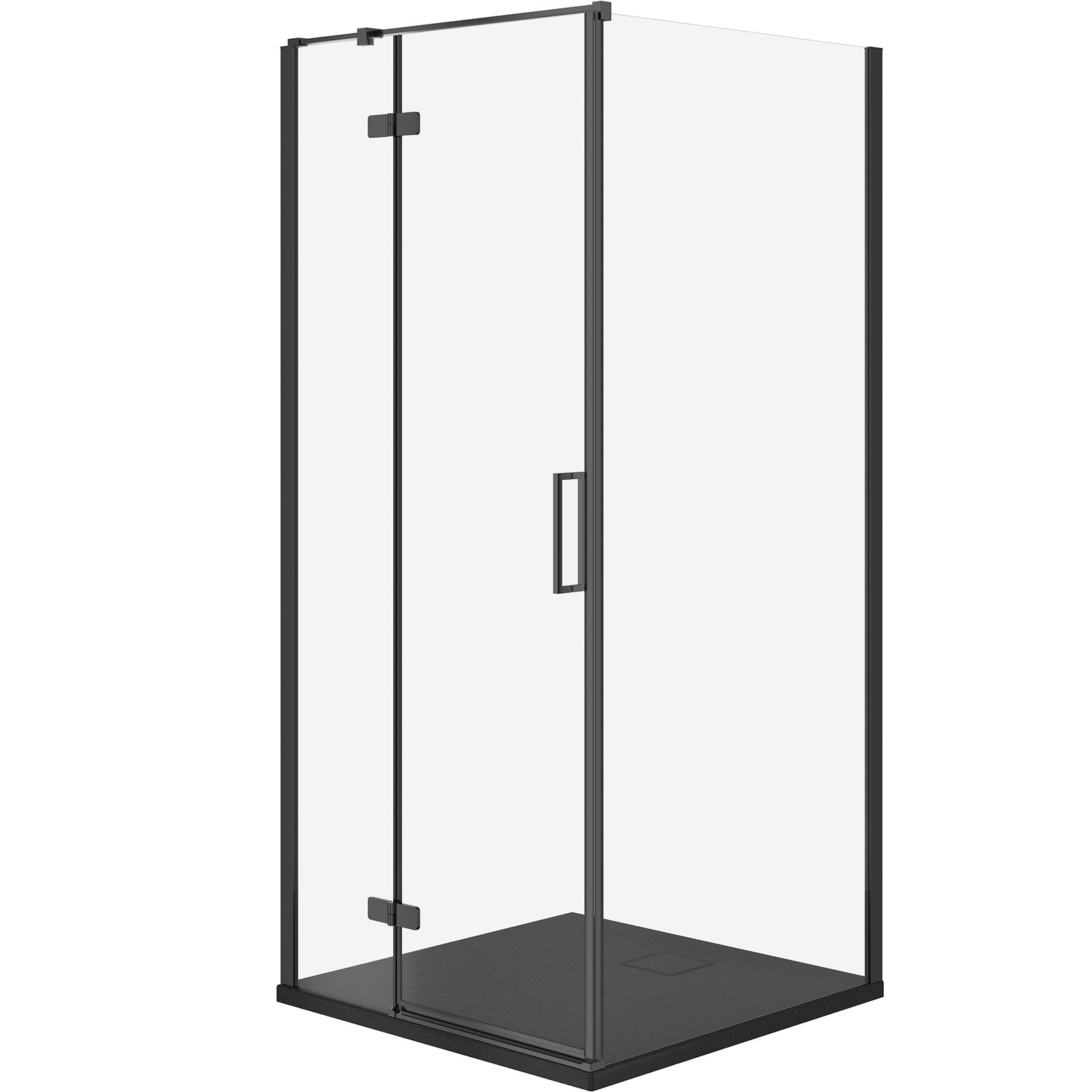 Sprchový kút CERSANIT JOTA ľavý čierny 80x80 so sprchovou vaničkou TAKO slim čierny matný S601-155