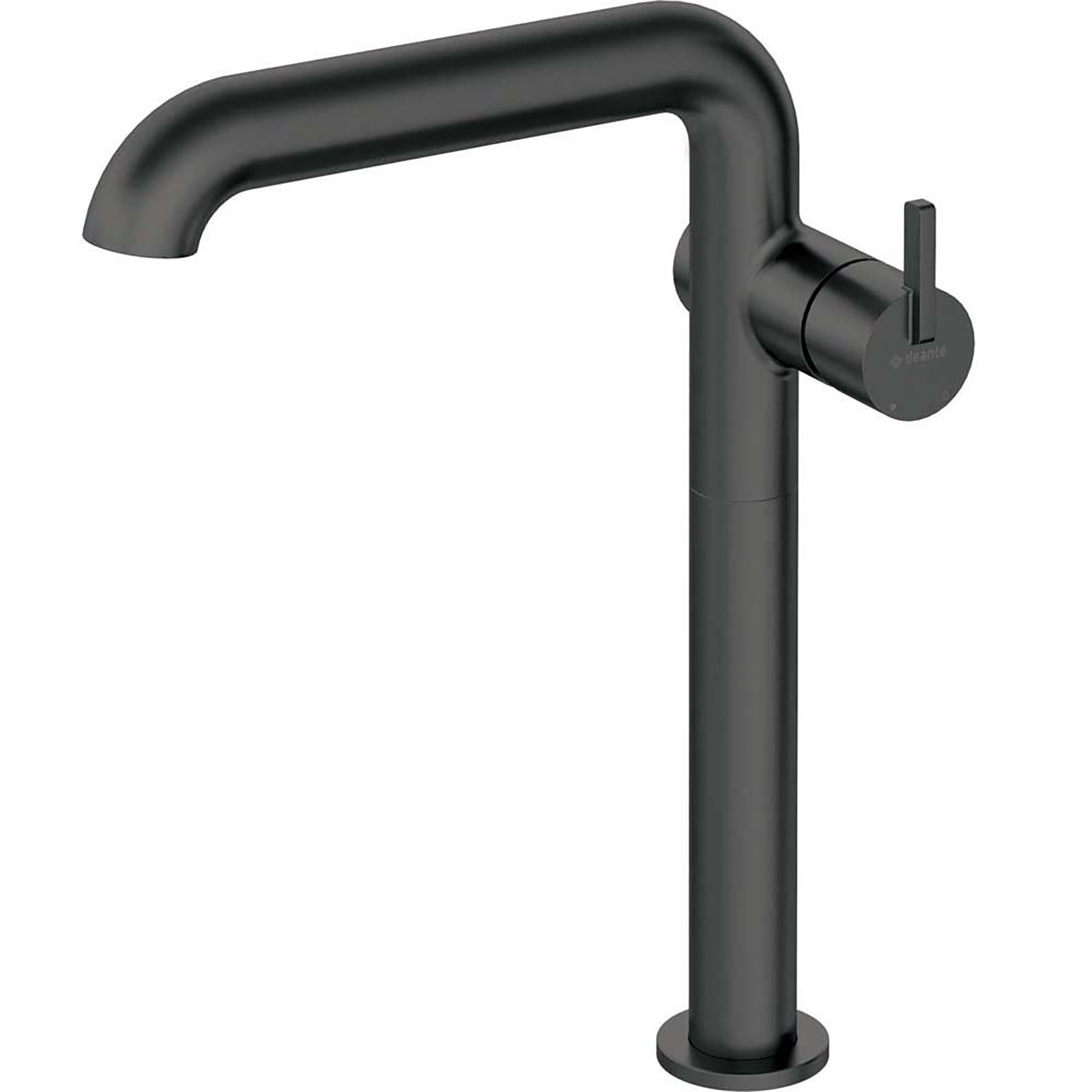 DEANTE SILIA podstavcový kohútik s umývadlom vysoko s obdĺžnikovým výtokom čierneho BQS_N24K