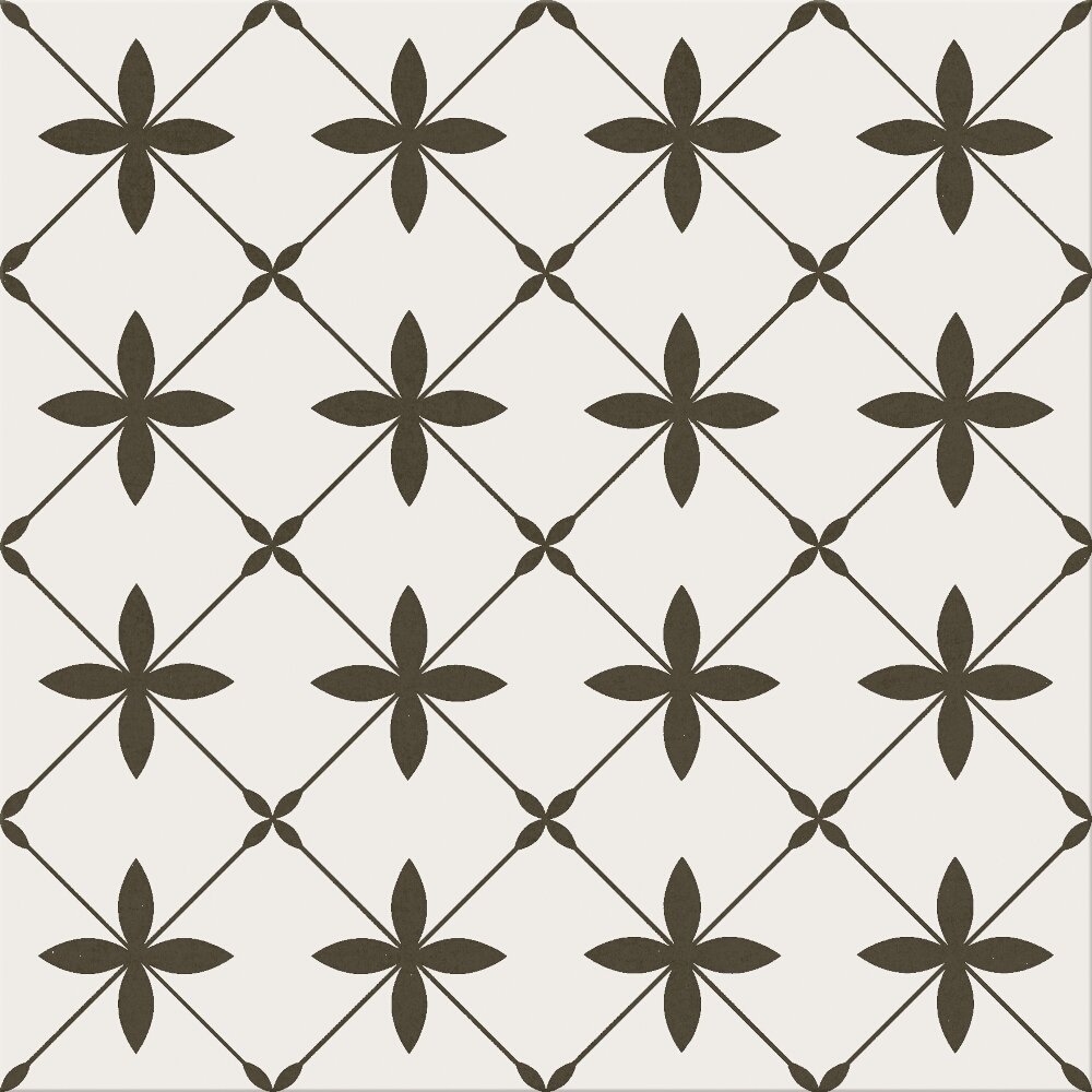 DLAŽBA LOVELY PATCHWORK CLOVER MIRAGE WHITE-BLACK MAT 29,8X29,8 (II. AKOST)