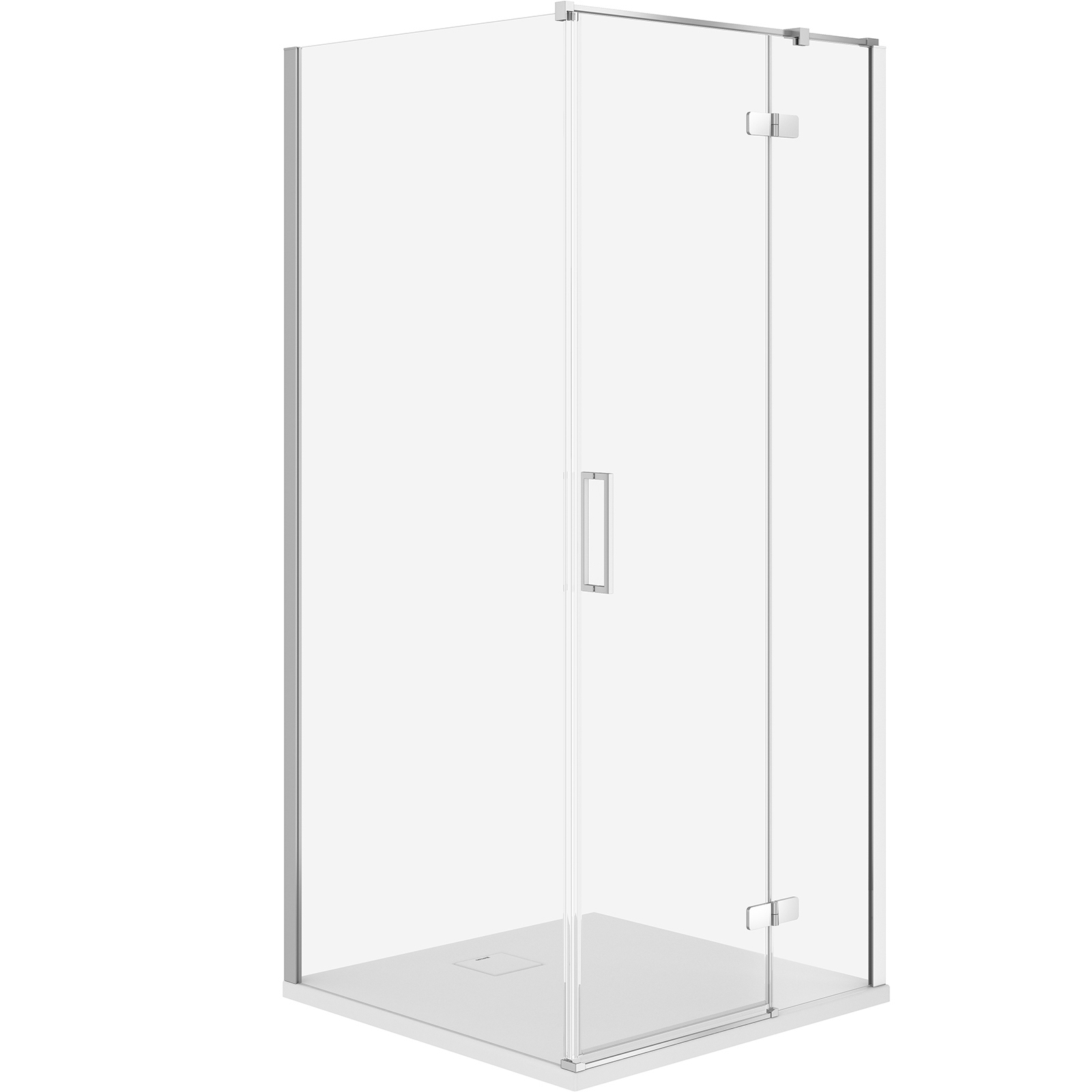 CERSANIT JOTA sprchový kút pravý chróm 90x90 so sprchovou vaničkou TAKO slim biely matný S601-154