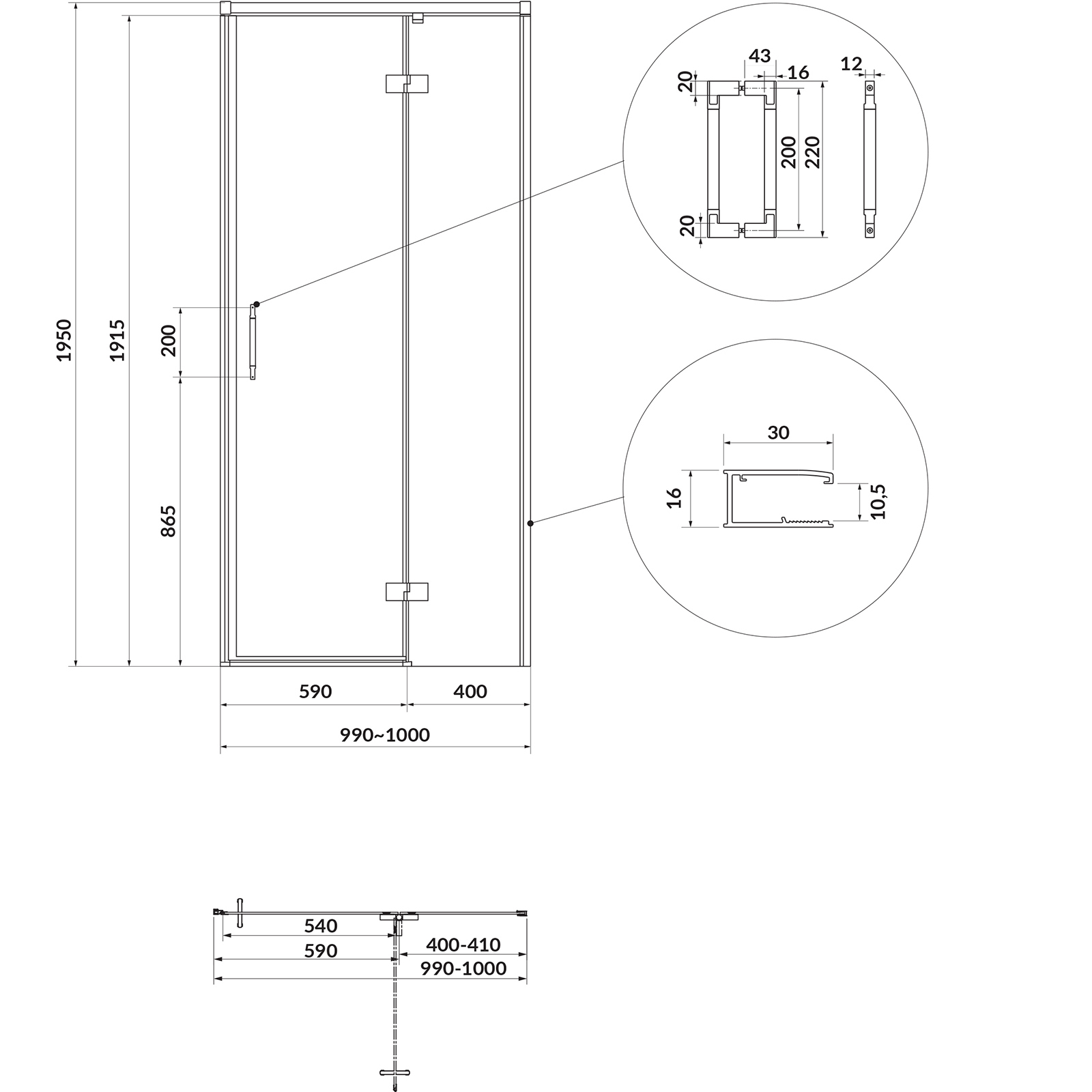 CERSANIT Obdĺžnikový sprchový kút LARGA zlatý, pravý 100x80 priehľadné sklo S601-468 CERSANIT Obdĺžnikový sprchový kút LARGA zlatý, pravý 100x80 priehľadné sklo S601-468