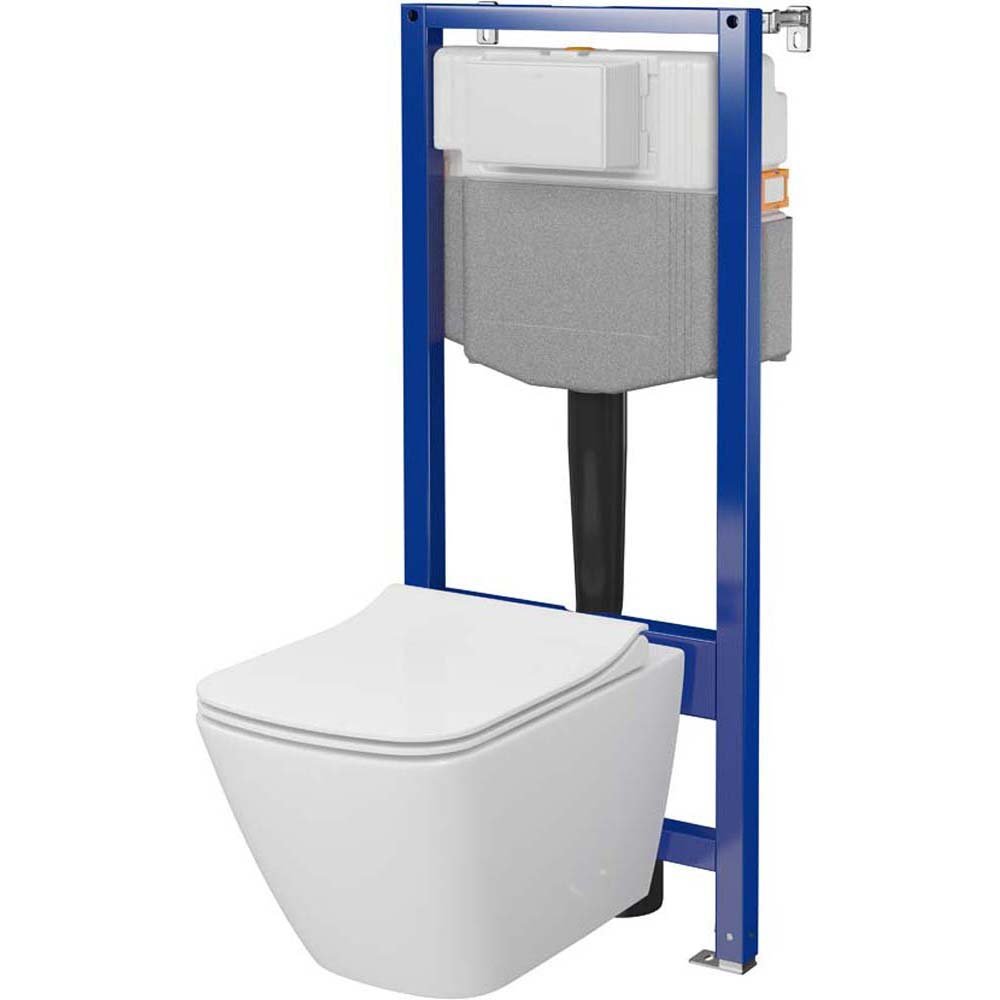 CERSANIT Podomietkový set AQUA 50 PNEU QF misa CITY PRO SQUARE, duroplastová doska S701-891