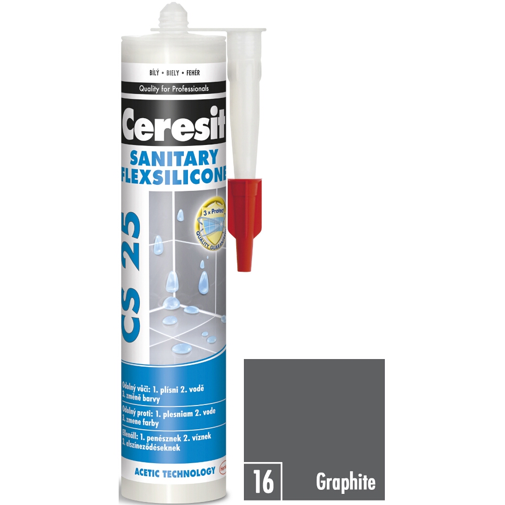 Sanitárny silikón Ceresit CS 25 graphite, 280ml