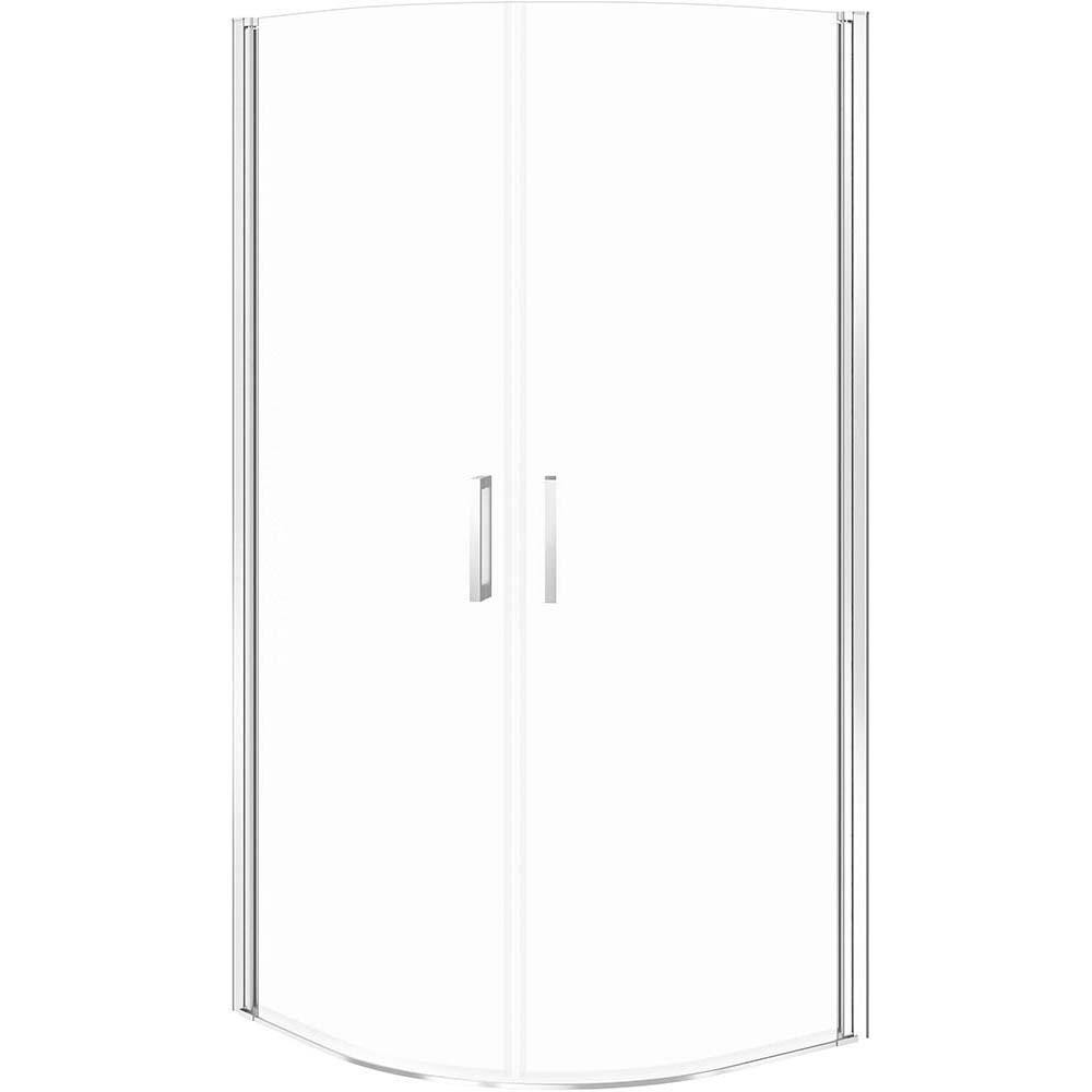 CERSANIT Polkruhový sprchový kút MODUO 80x80 chróm, priehľadné sklo S162-018