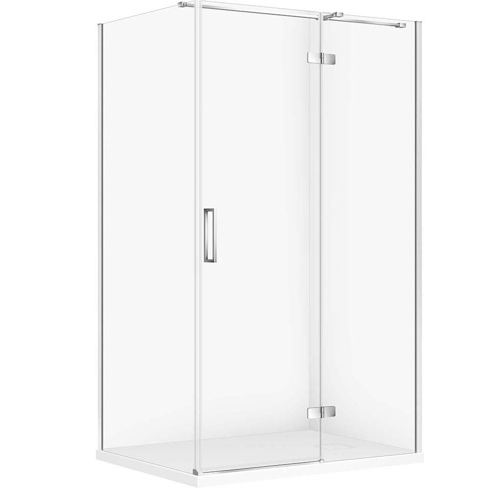 CERSANIT Sada obdĺžnikový sprchový kút JOTA pravý 120x90 chróm, sprchová vanička TAKO SLIM biela matná S601-416