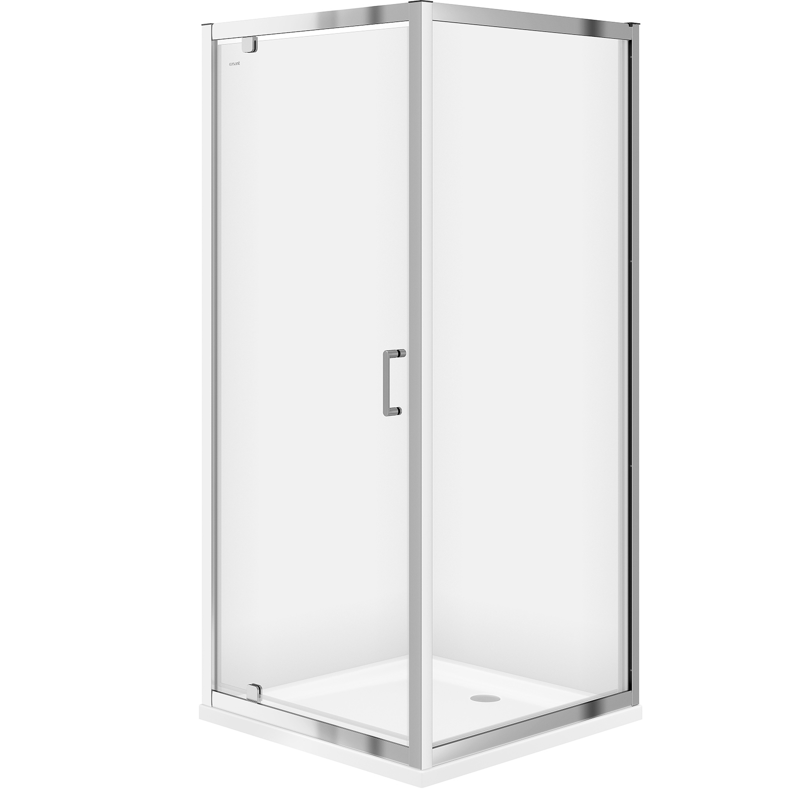 CERSANIT Set: Štvorcový sprchový kút ZIP chróm 80x190 + sprchová vanička TAKO 80x4 S601-111