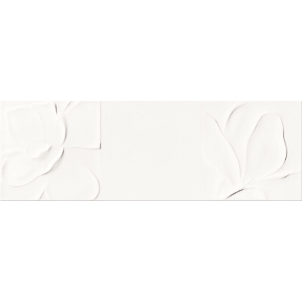 OBKLAD STRUCTURE PATTERN WHITE FLOWER STRUCTURE 25X75