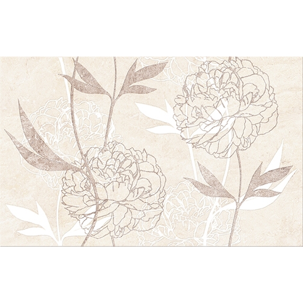 OBKLAD FERRATA BEIGE INSERTO FLOWER GLOSSY 25X40