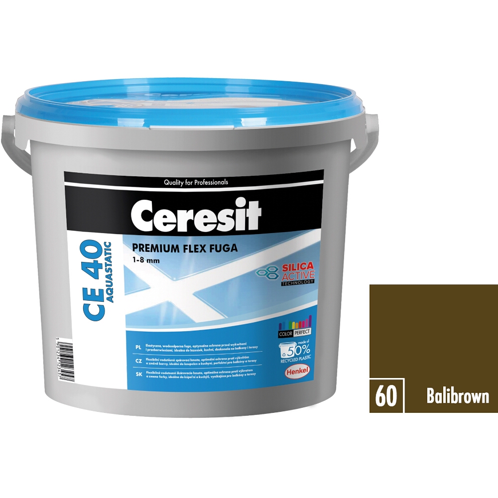 Flexibilná škárovacia hmota Ceresit CE 40 Aquastatic balibrown, 5 kg Flexibilná škárovacia hmota Ceresit CE 40 Aquastatic balibrown, 5 kg