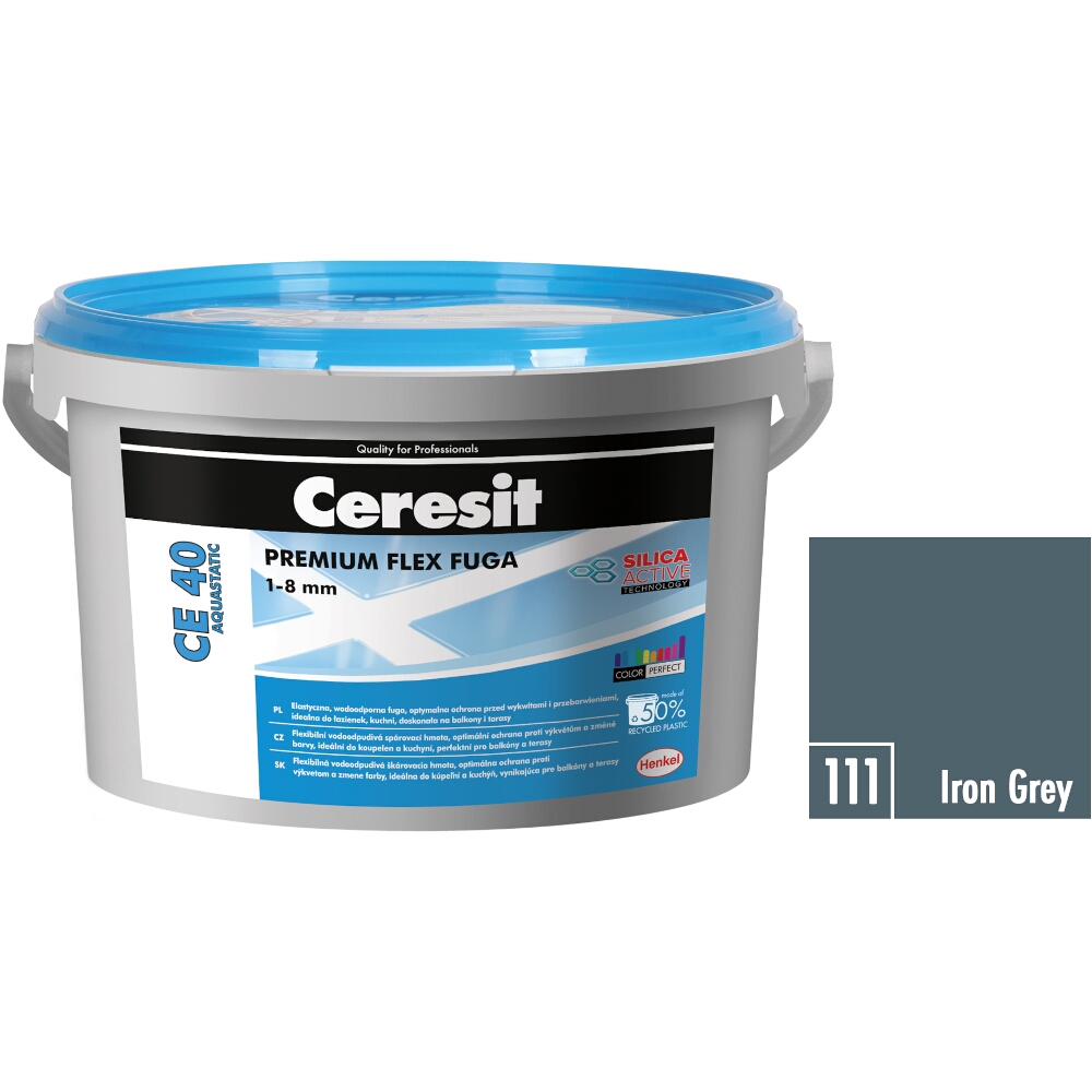 Flexibilná škárovacia hmota Ceresit CE 40 Aquastatic iron grey, 2 kg