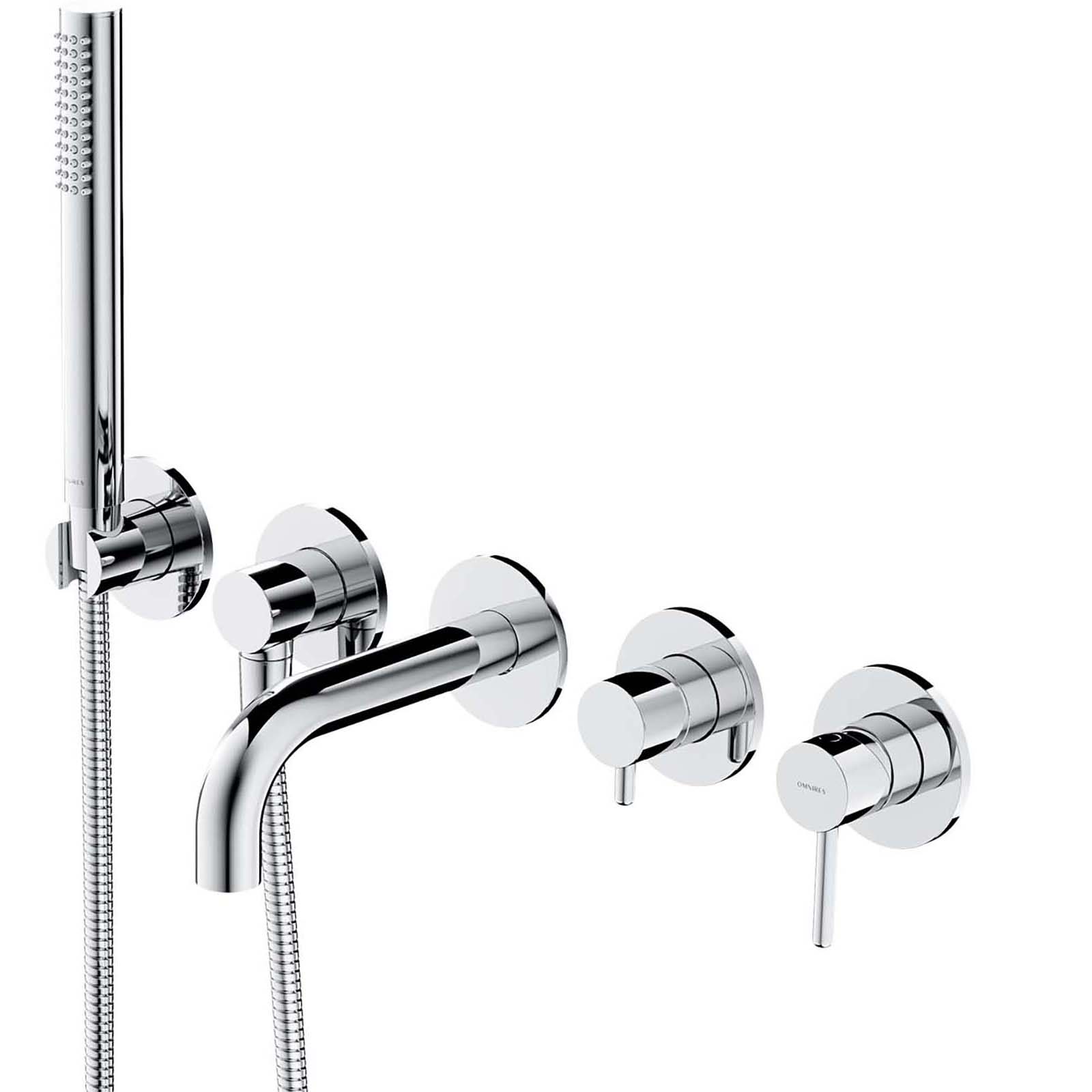 OMNIRES Y 5-dierový zapustený kohútik do vane s krátkym výtokom z chrómového lesku Y1237-1SCR