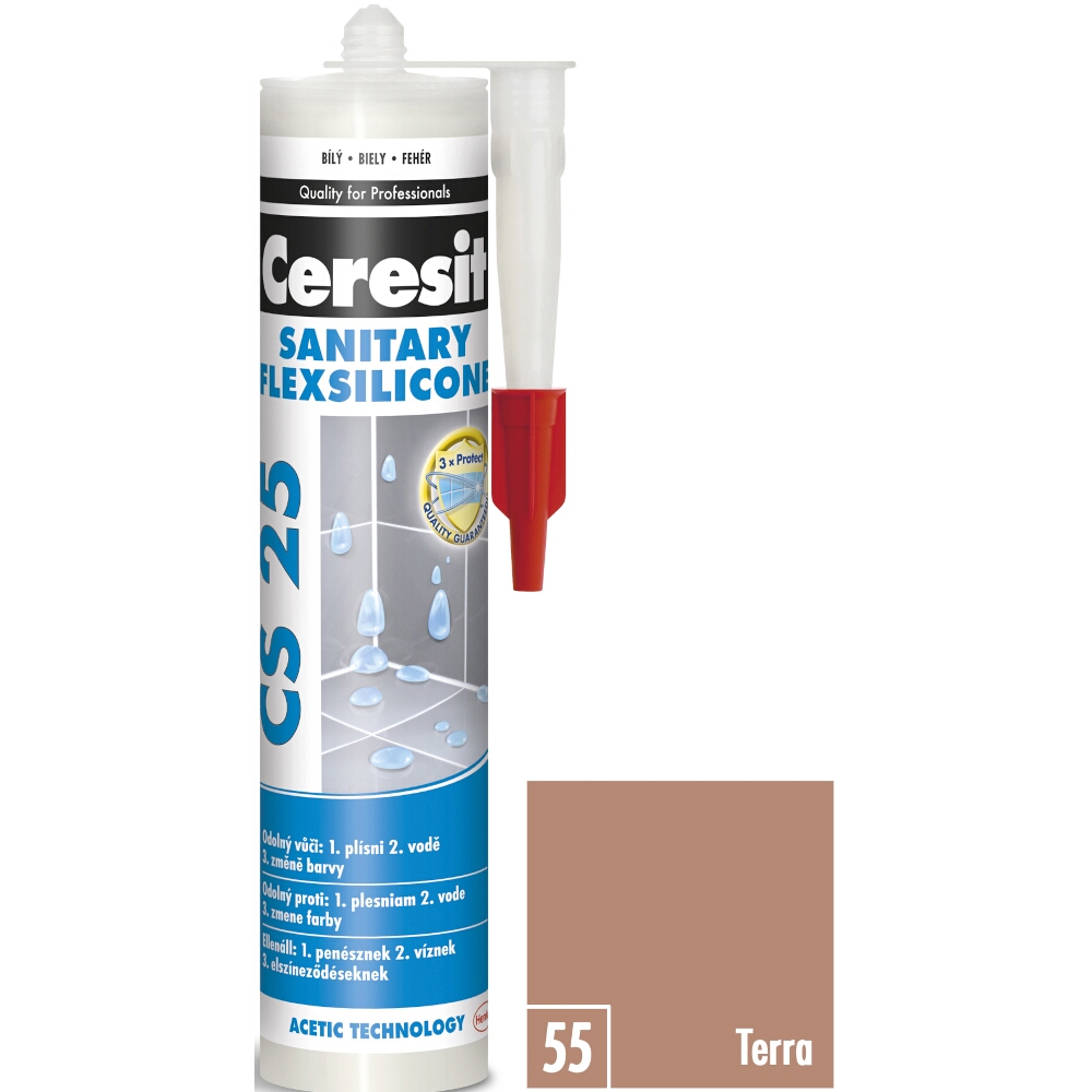 Sanitárny silikón Ceresit CS 25 terra, 280ml