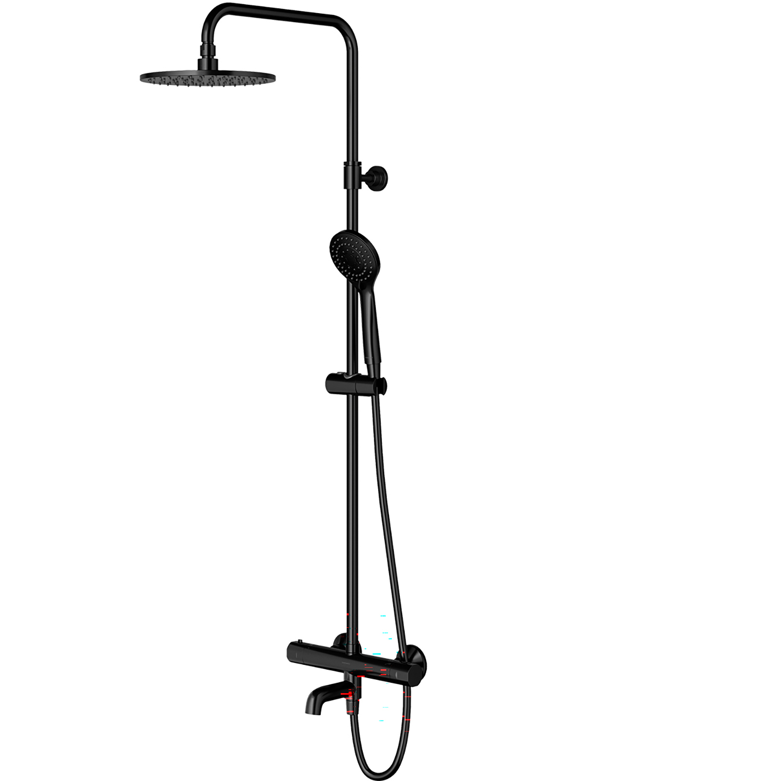 OMNIRES termostatický vaňový systém Y povrchovo montovaný čierny polomatný Y1234ALBL