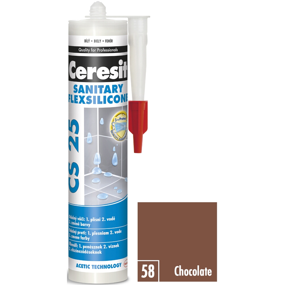 Sanitárny silikón Ceresit CS 25 chocolate, 280ml