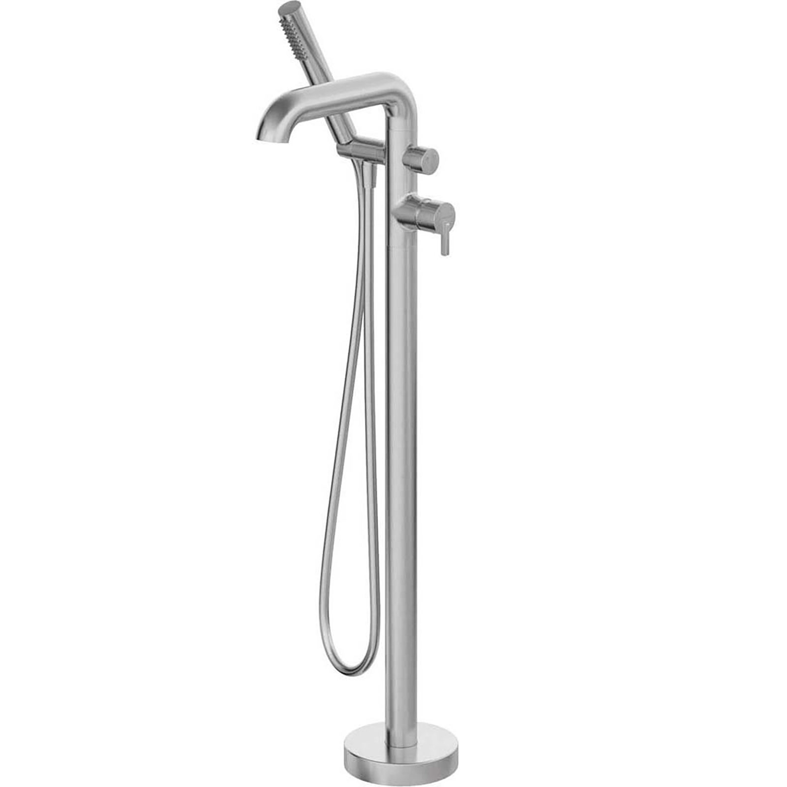 DEANTE SILIA voľne stojaci kohútik do vane so sprchovou súpravou z brúseného oceľového BQS_F17M