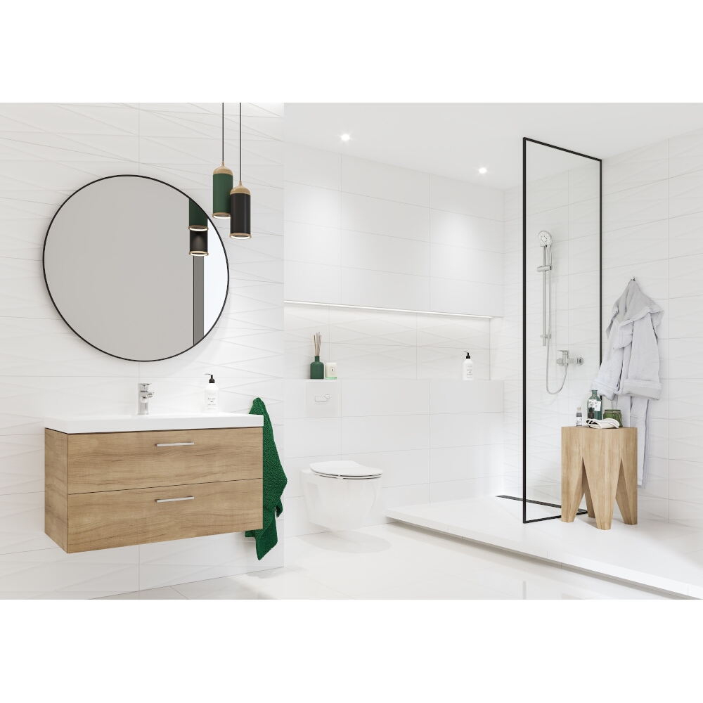 OBKLAD BLANKA GEO WHITE STRUCTURE GLOSSY 24X74 