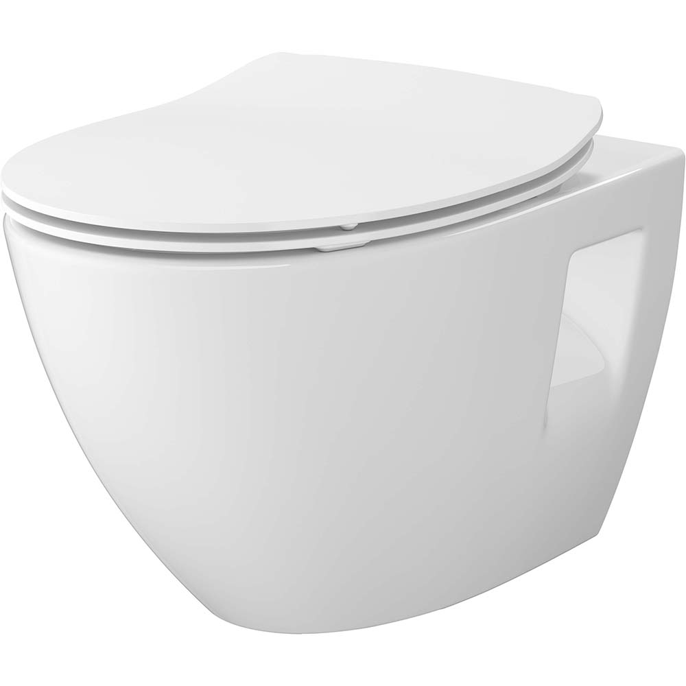 CERSANIT MODUO PLUS OVAL závesná misa SLIM duroplast sedadlo s mäkkým zatváraním S701-724