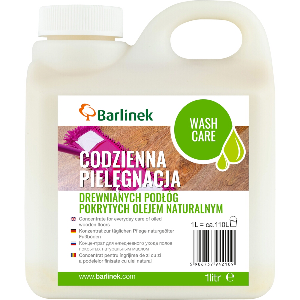 KONCENTRÁT WASH CARE NA TRVALÚ STAROSTLIVOSŤ O OLEJOVANÉ PODLAHY 1 L BARLINEK