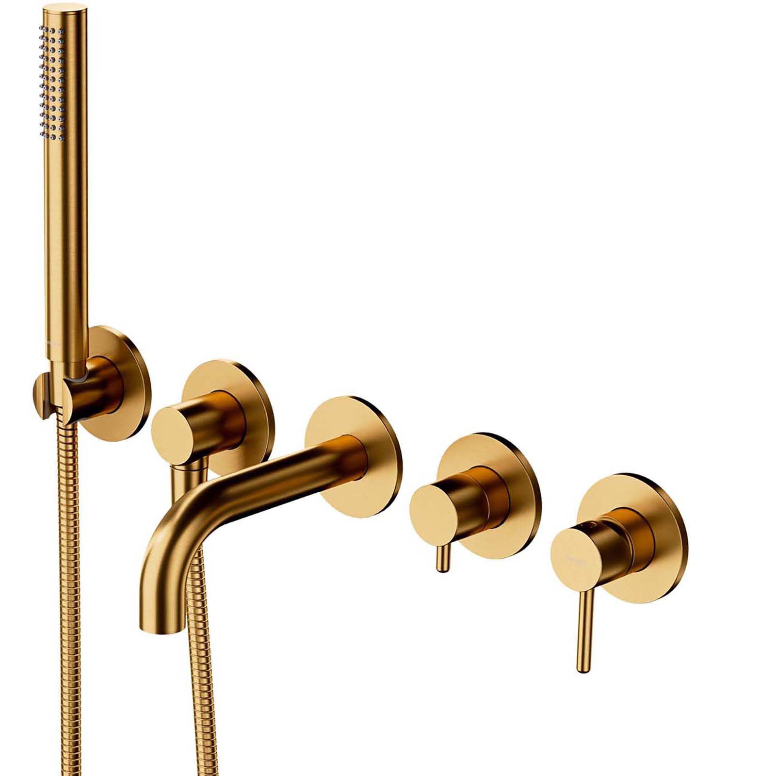 OMNIRES Y 5-dierkový zapustený kohútik do vane s krátkym výtokom so zlatým brúsením Y1237-1SGLB