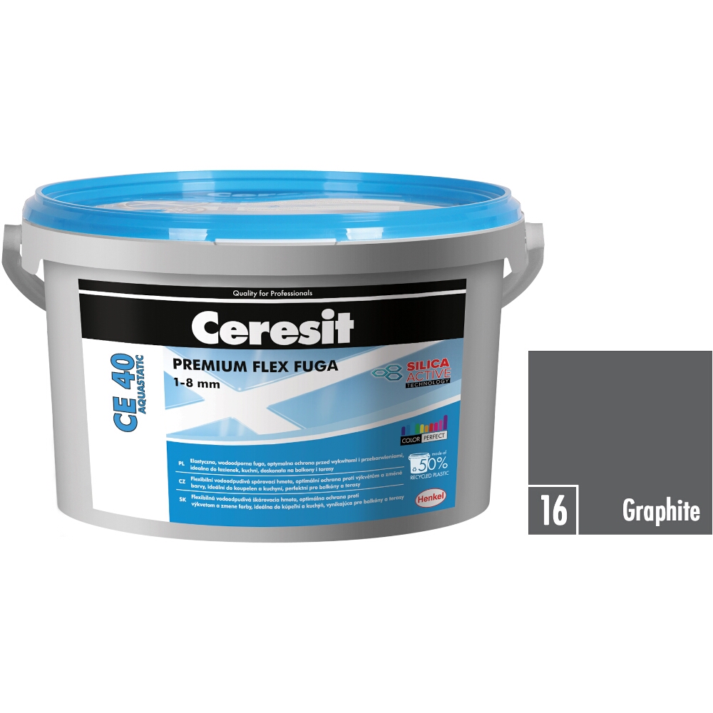 Flexibilná škárovacia hmota Ceresit CE 40 Aquastatic graphite, 2 kg