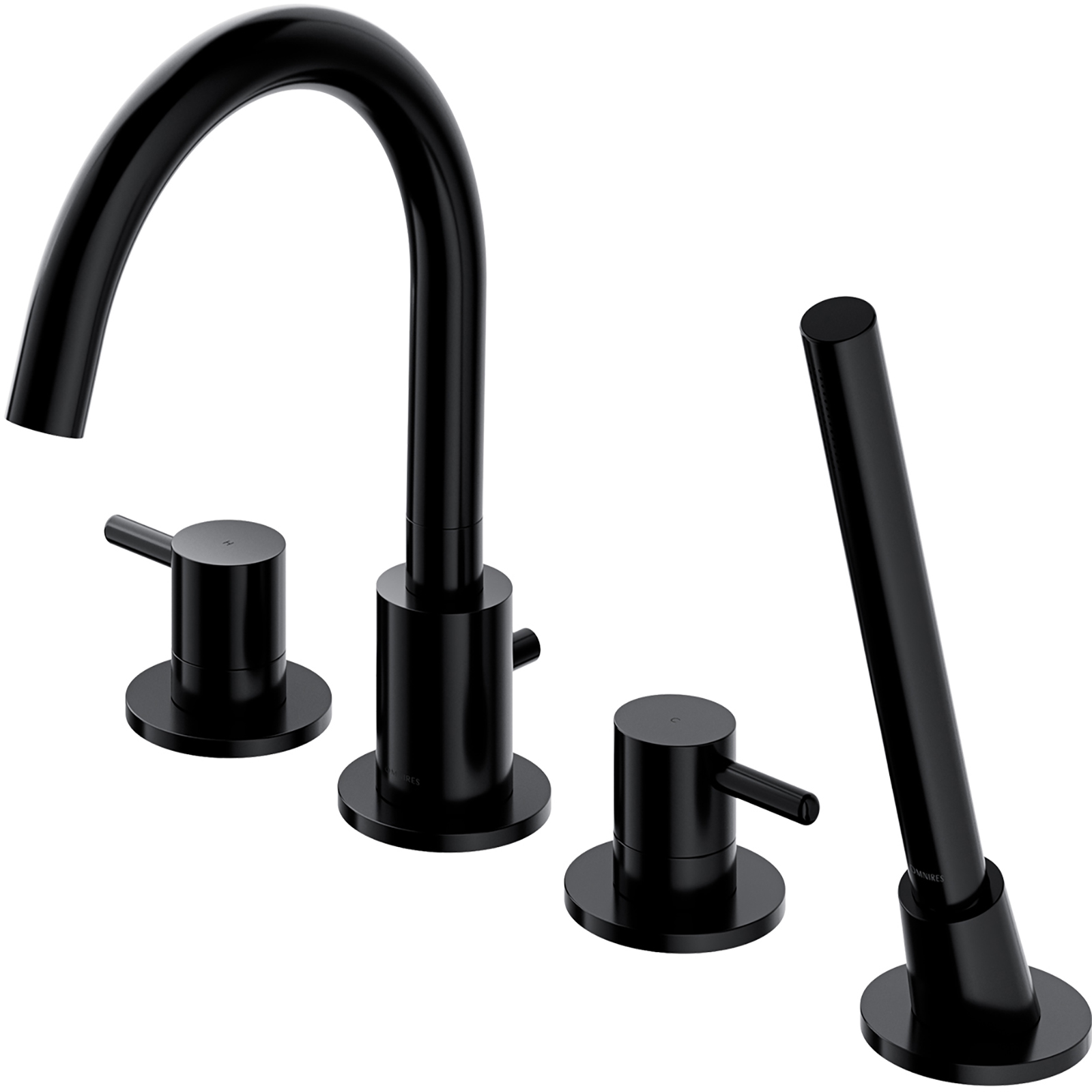 OMNIRES batéria na vaňu Y so štyrmi otvormi čierna polomatná Y1232BL