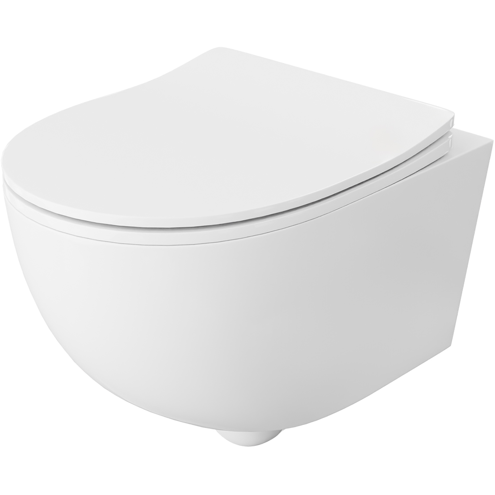 LAVITA ERIE závesná záchodová misa bez okraja so sedadlom z duroplastu biela