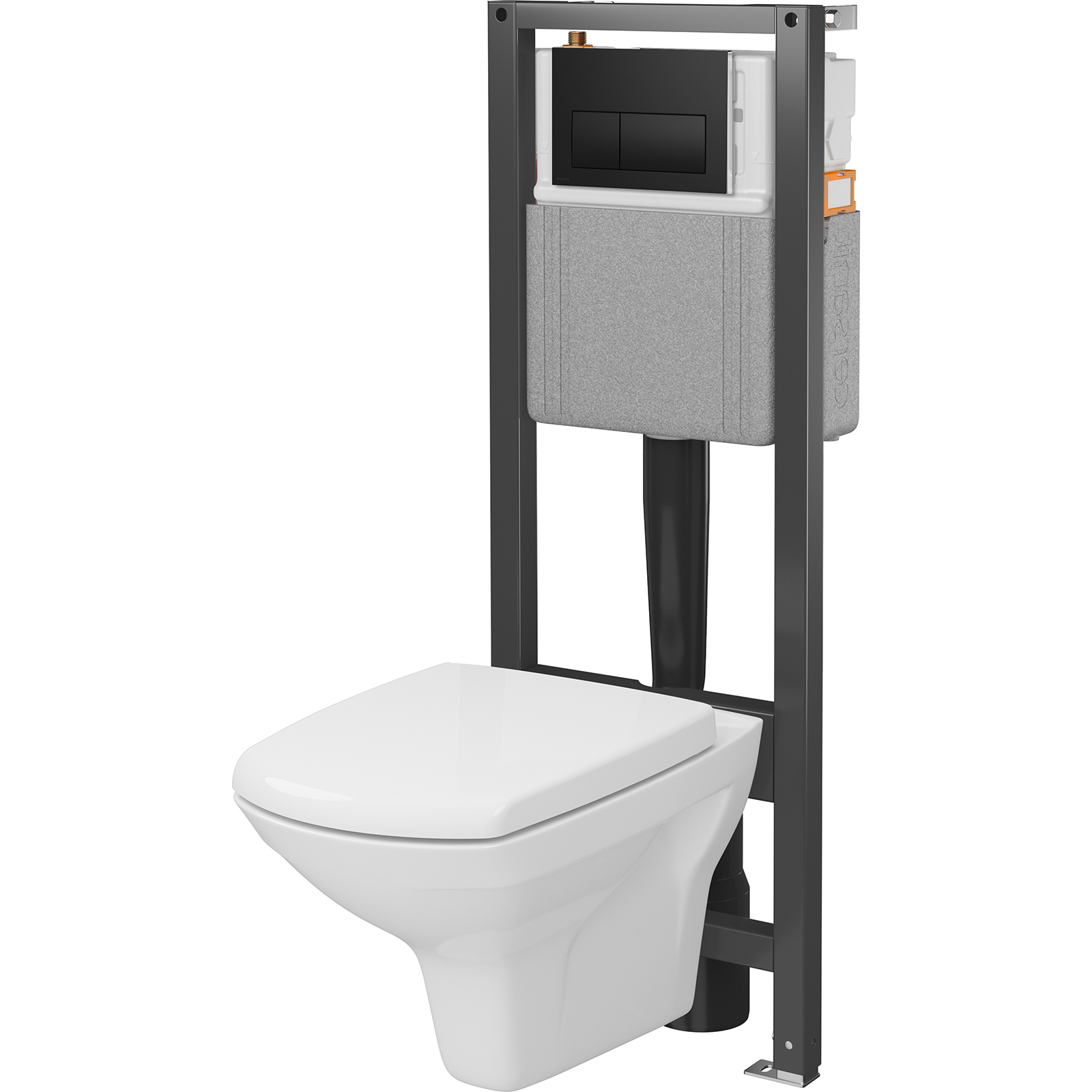 CERSANIT Zapustená sada CROMO NEW 40 mechanická, misa, doska, gombík čierna matná S4005-018